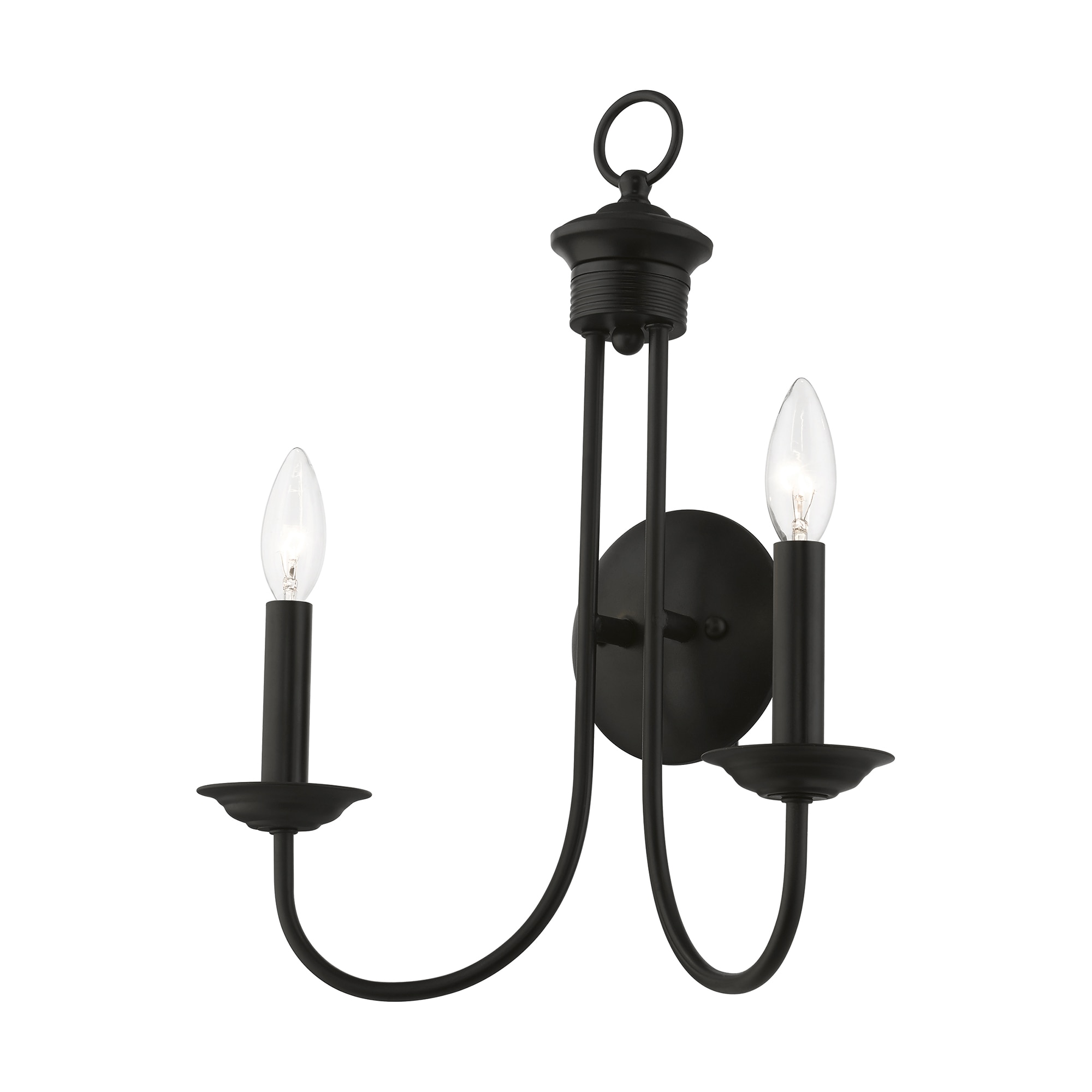 Estate Classic Black Steel 2-Light Wall Sconce