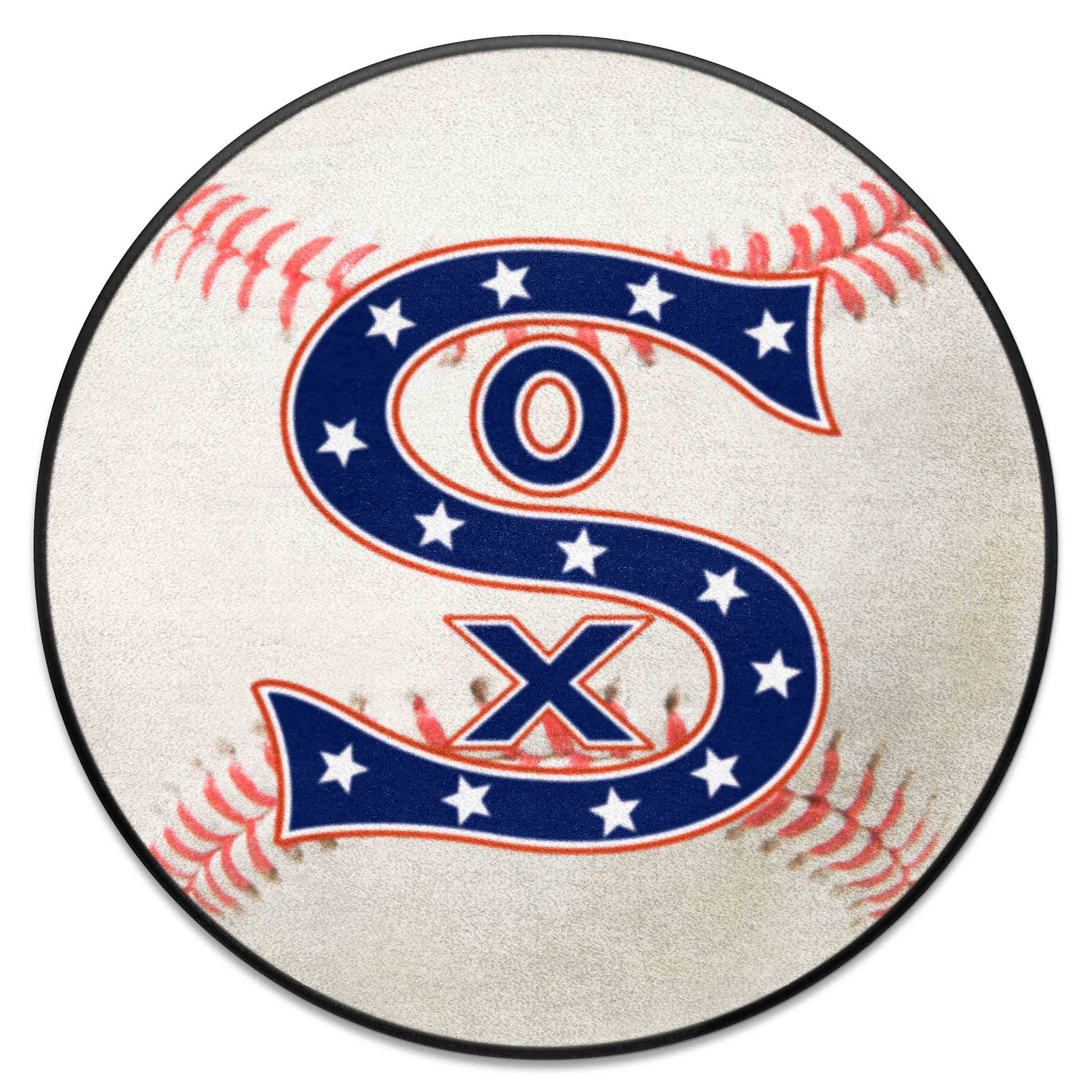 FANMATS 1781 Chicago White Sox 2-ft x 2-ft White Nylon Round Indoor Decorative Sports Door mat