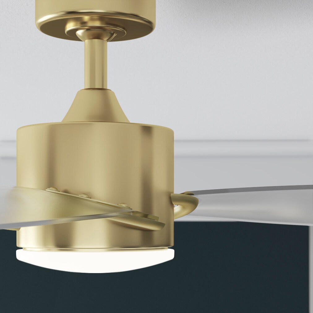 SculptAire 52" Brushed Satin Brass Ceiling Fan with Opal Frosted Light
