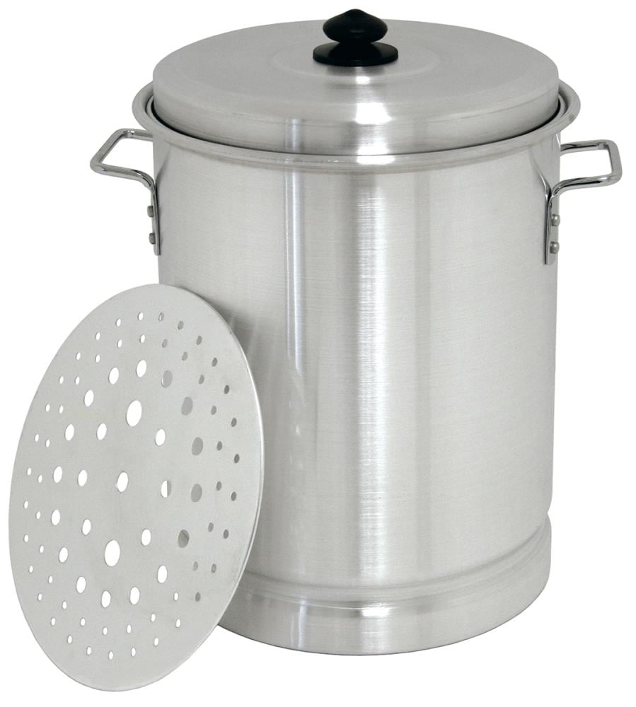 ARC USA Aluminum Tamale Steamer Pot Stock Pot with Steamer Rack & Steamer  Tube Silver 12 Quart 