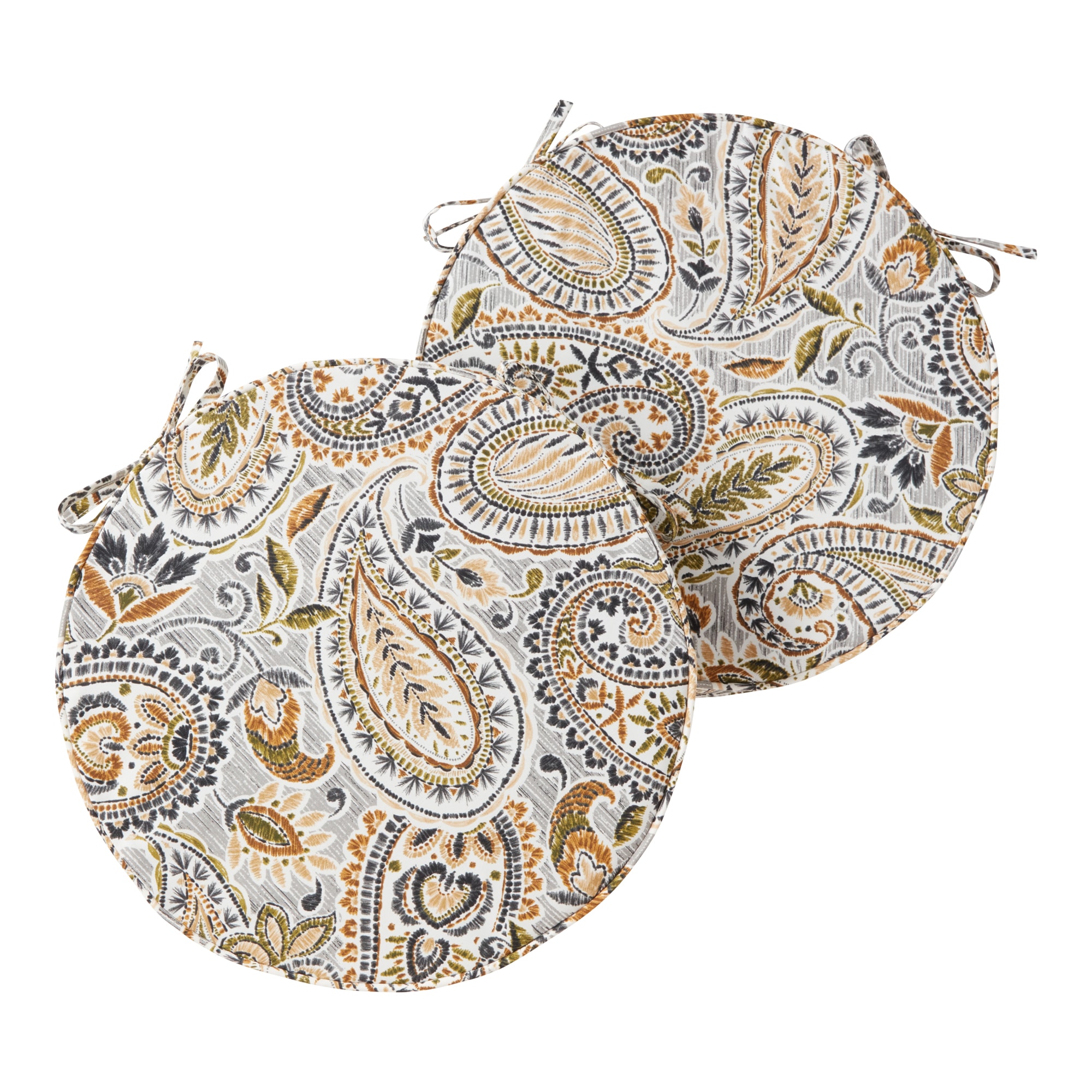 Greendale Home Fashions - Outdoor 18-in x 18-in 2 -Piece Arctic Paisley Patio chair cushion