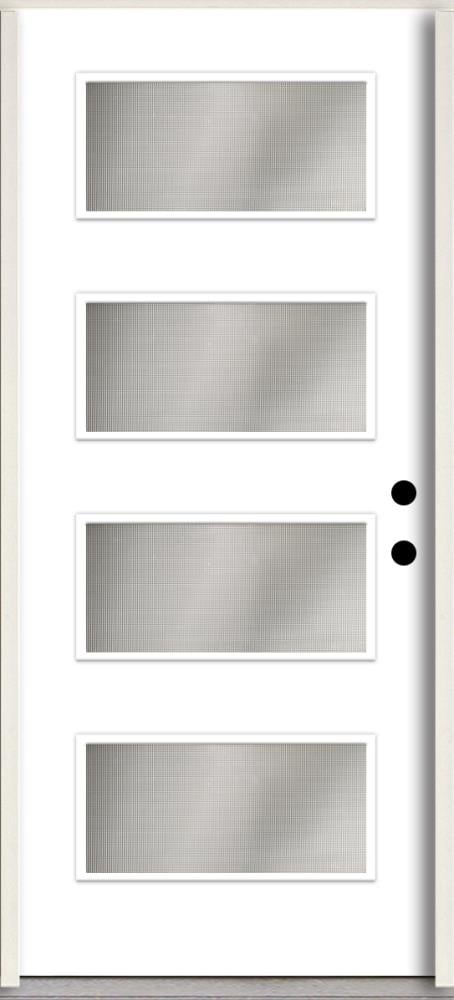 RELIABILT LO1062373 Spotlights 32-in x 80-in x 4-5/8-in Fiberglass Full lite Left-hand inswing Primed Unfinished Prehung Front Door Insulating core