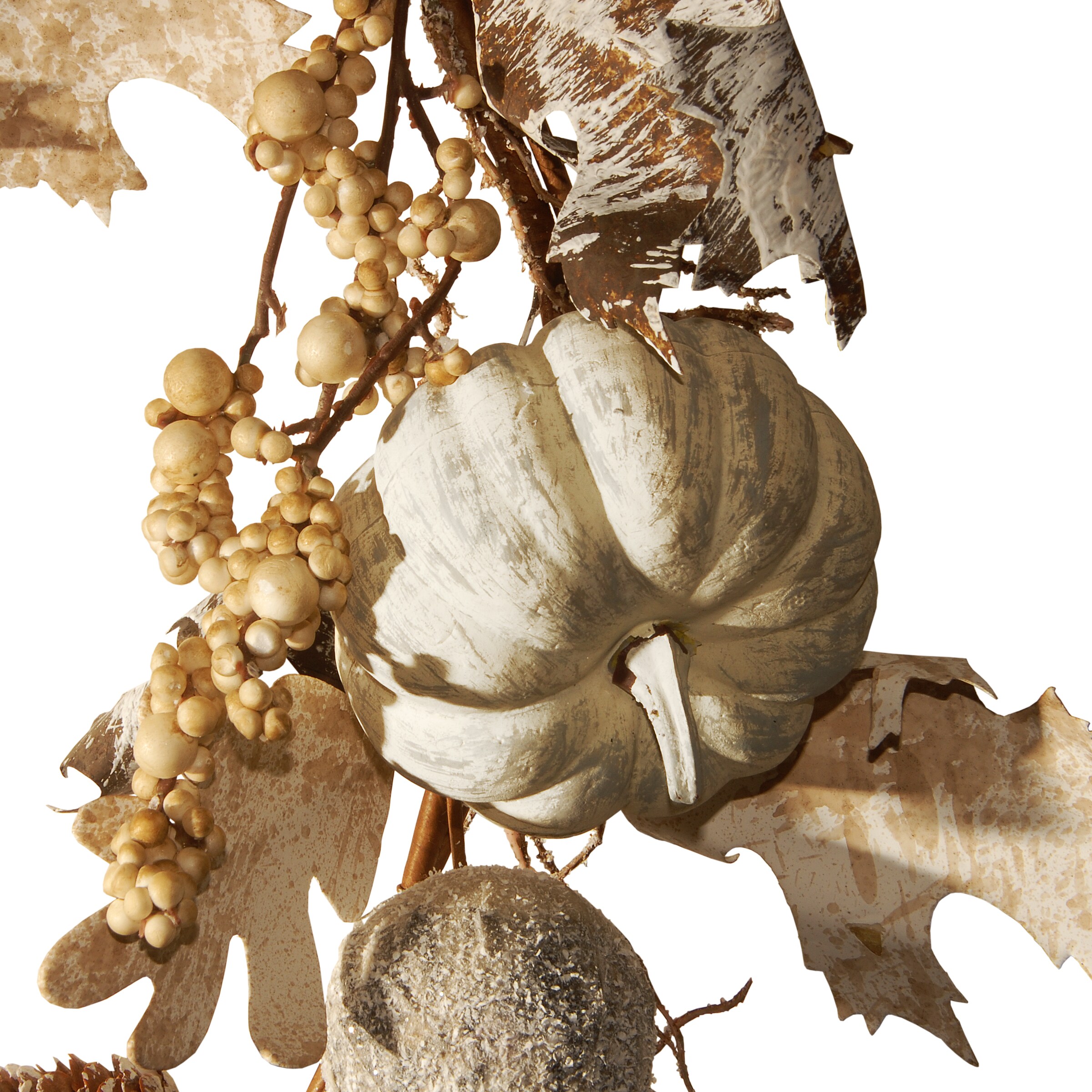 Autumn Elegance 6ft White Pumpkin and Pinecone Garland