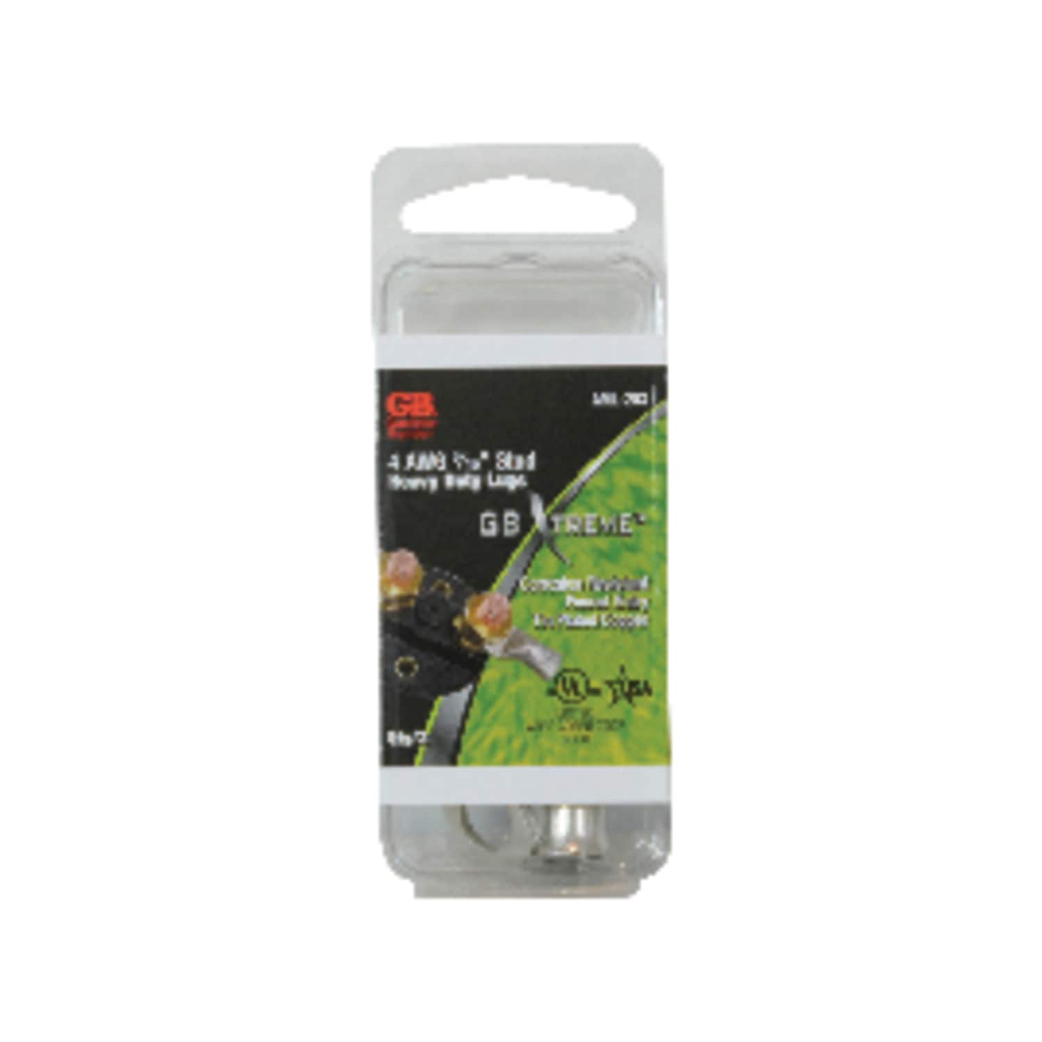 Gardner Bender Xtreme 4 Ga. Insulated Wire Electrical Lug Silver 2 pk #AML-203