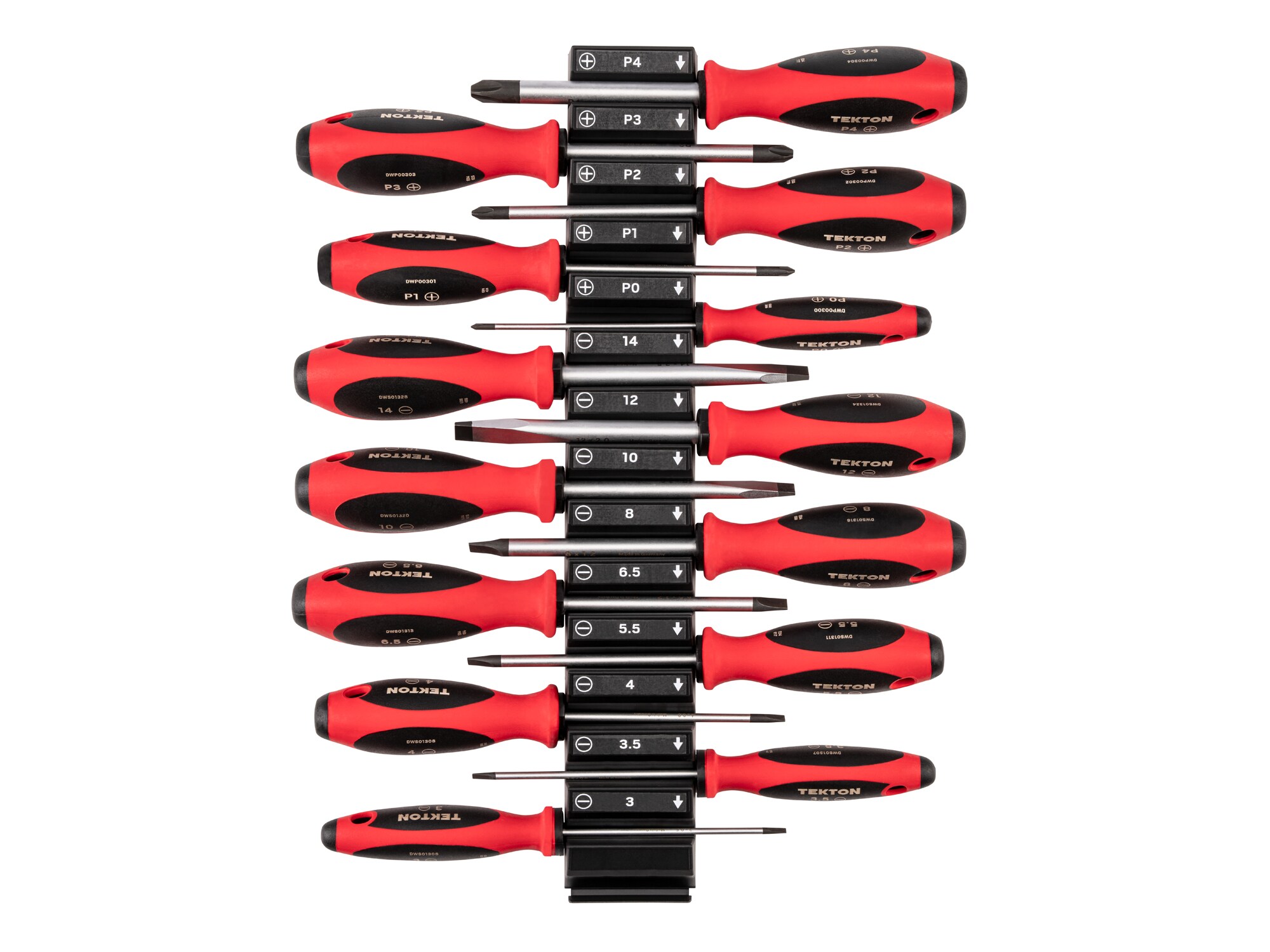 TEKTON Red #0-4, 3-14mm (4 Inch Shank) 14 -Piece 4-in Screwdriver Set #DWZ90107