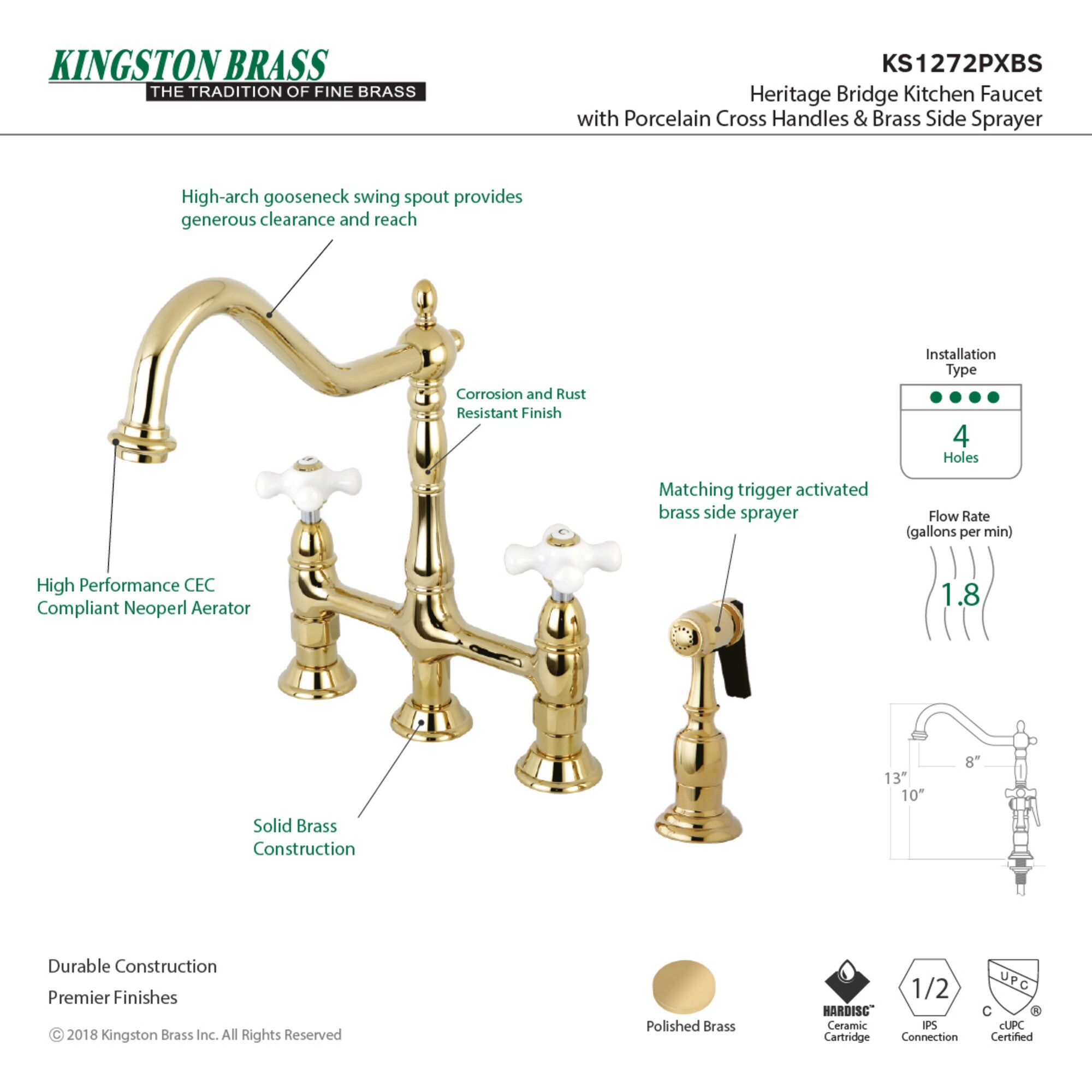 Kingston Brass WLKS1272PXBS Kitchen-Faucets - View #2