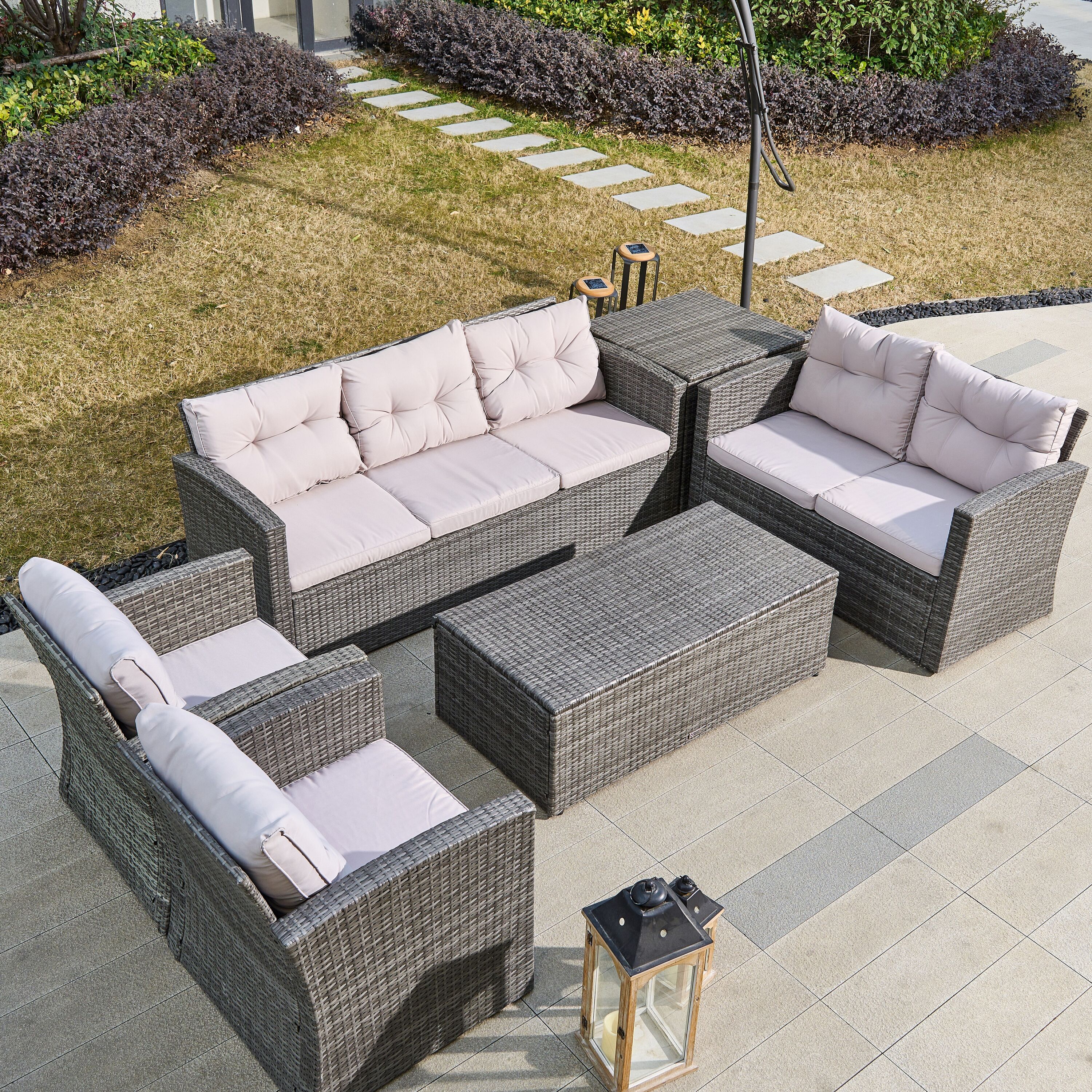 Moda Furnishings CMAS-1503-GR Patio-Conversation-Sets - View #2