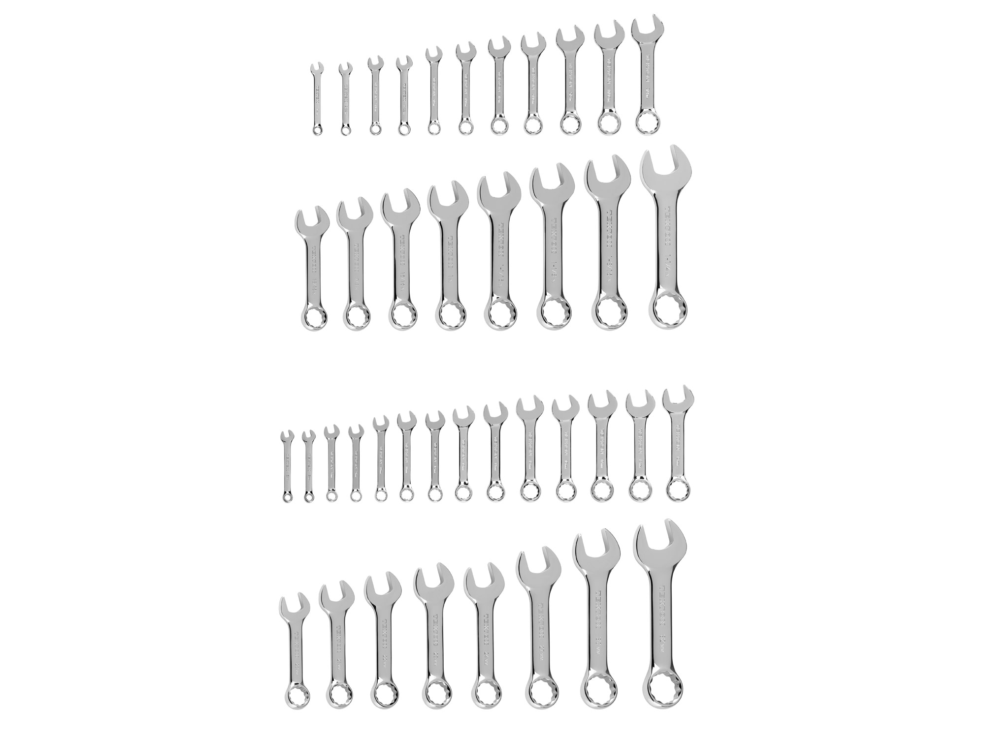 TEKTON 41 -Piece Set 12-point Metric and standard (SAE) Standard Combination Wrench (no case)