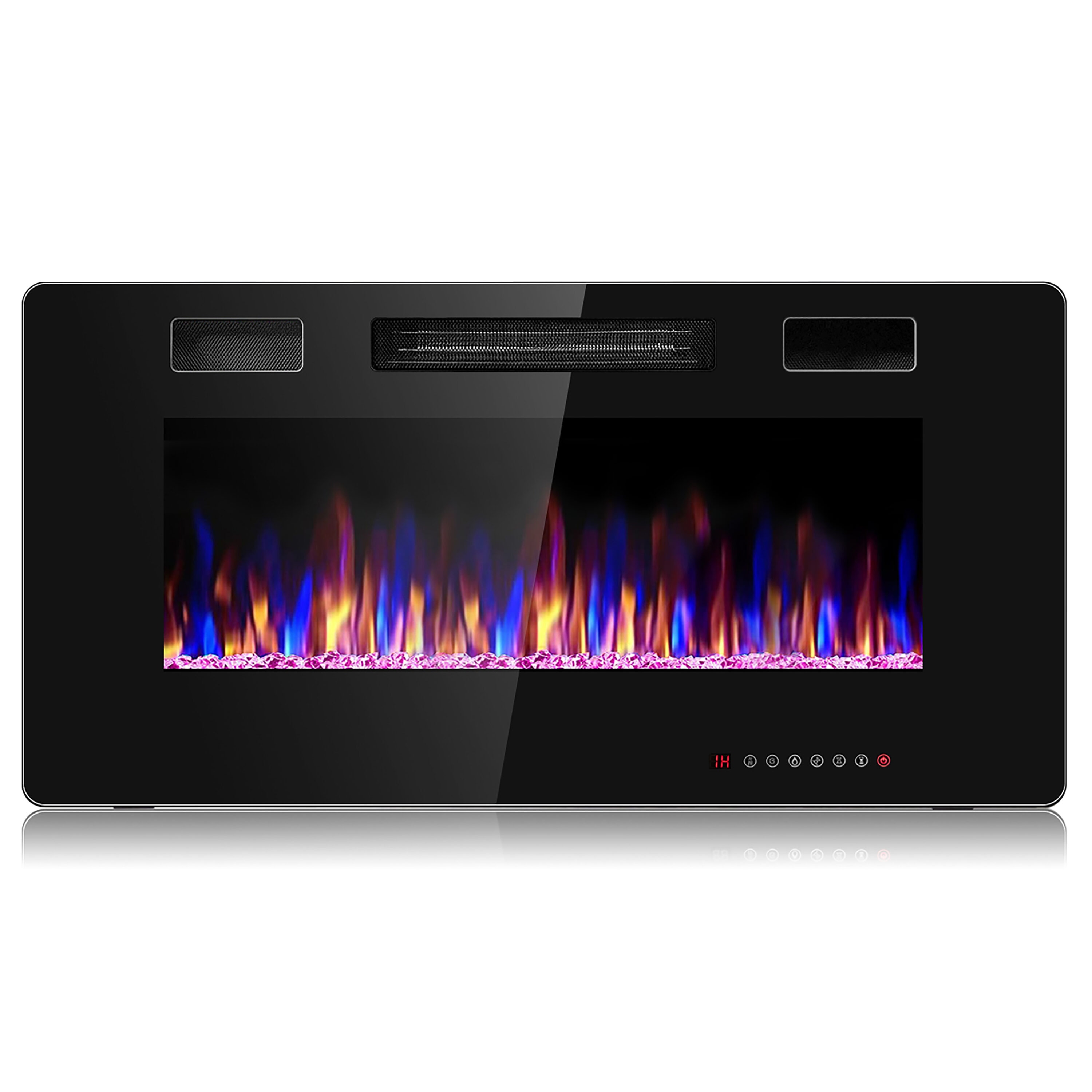 Goplus 15-in W Black LED Electric Fireplace EP24703 Sansujyuku sansujyuku.com