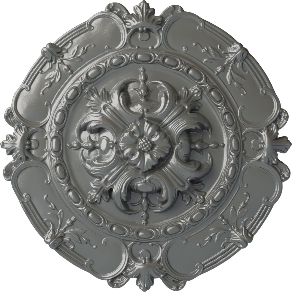 Ekena Millwork CM16SOSLS Southampton 16.5-in W x 16.5-in L Painted Silver Polyurethane Whole Ceiling Medallion
