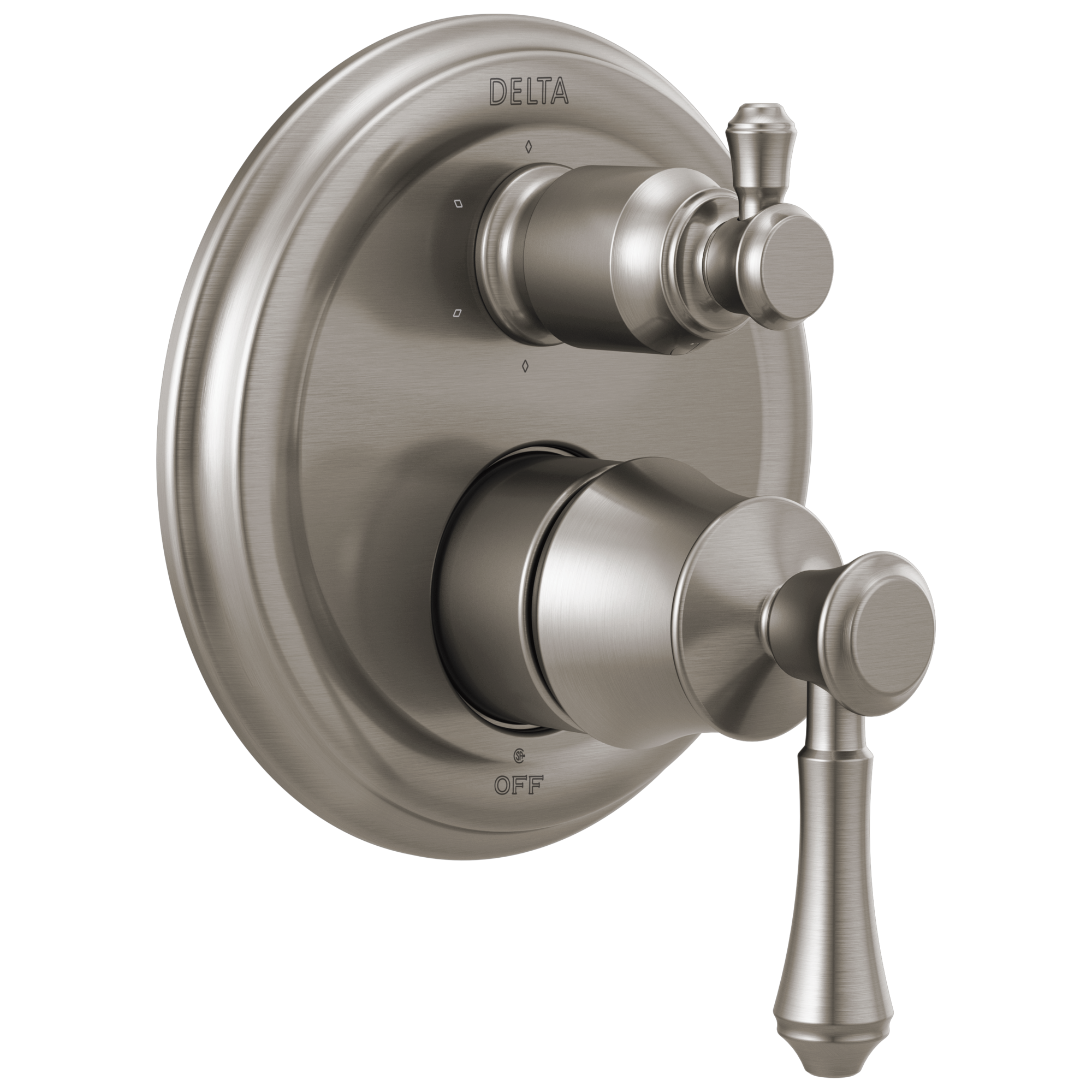 Delta T24997-SS Cassidy Stainless Steel 4.563-Inches Universal Bathtub/Shower Shower mixer 0.5-Inches -ID