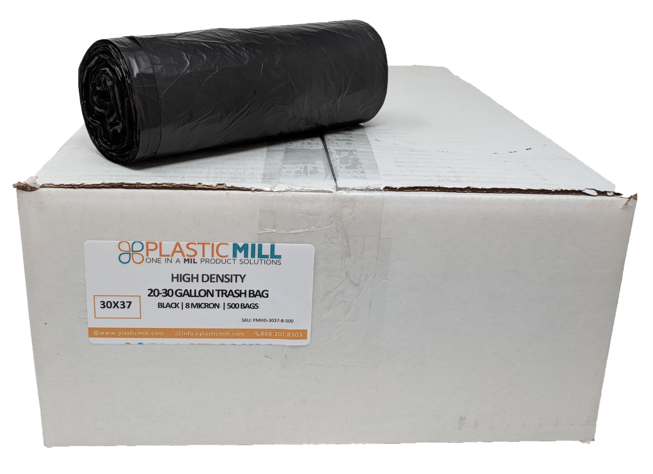 PlasticMill 500-Count 25-Gallons Black Outdoor Plastic Recycling Trash Bag