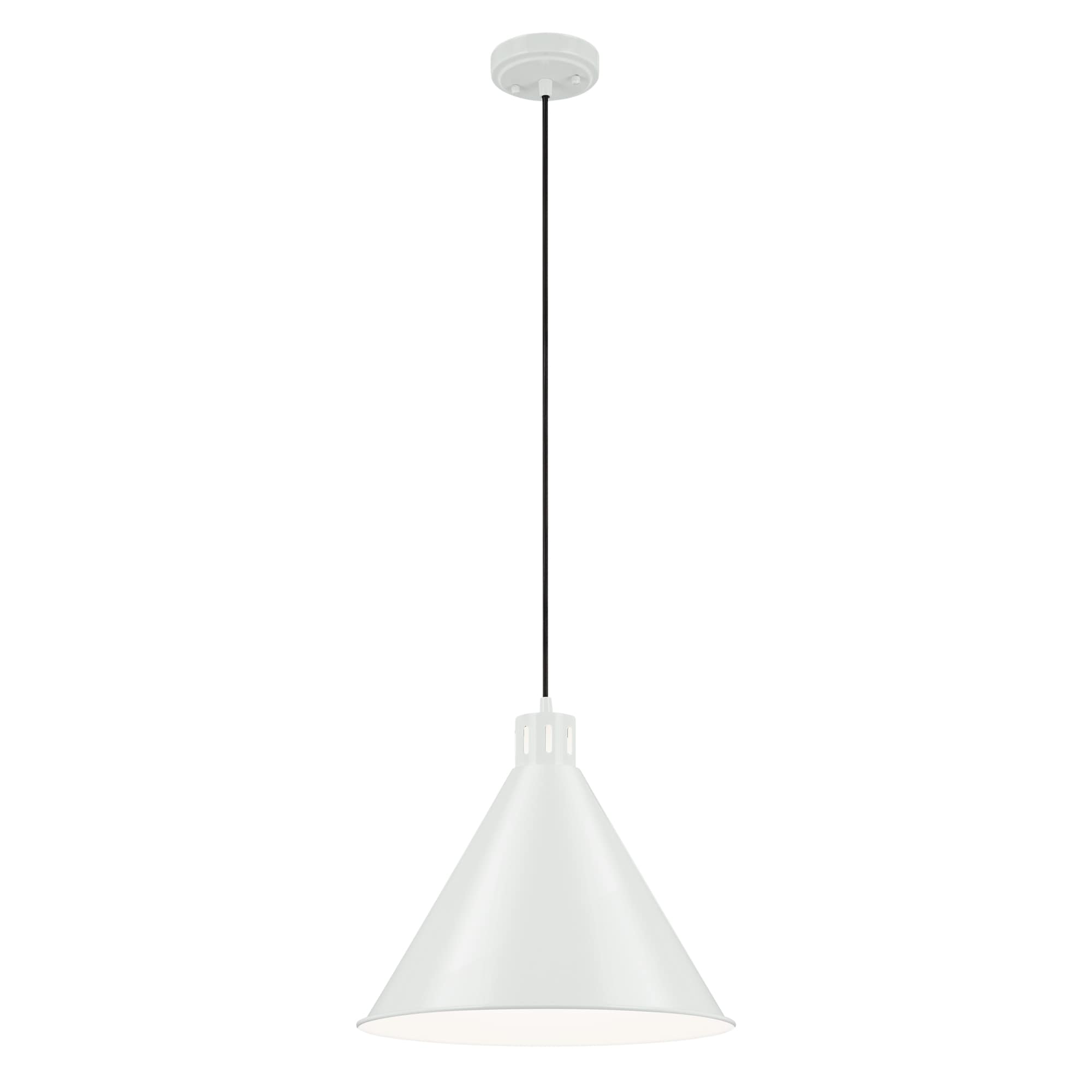 Kichler 52177WH Zailey 1 -Light White Industrial Cone Medium Hanging Pendant light