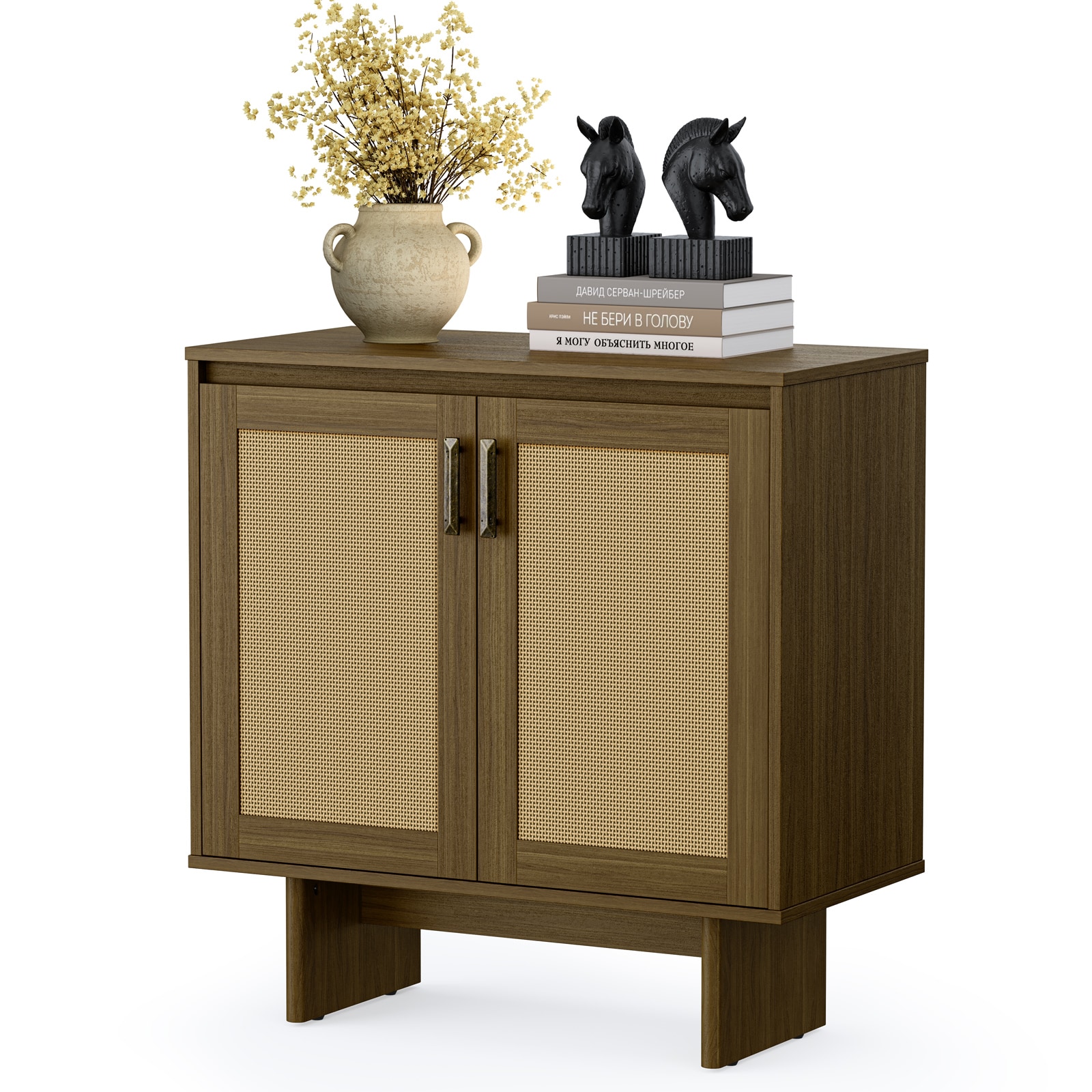 LTMATE LSRT002AK 30.12-in W 2 -Door Smoked Yellow Oak Accent Cabinet