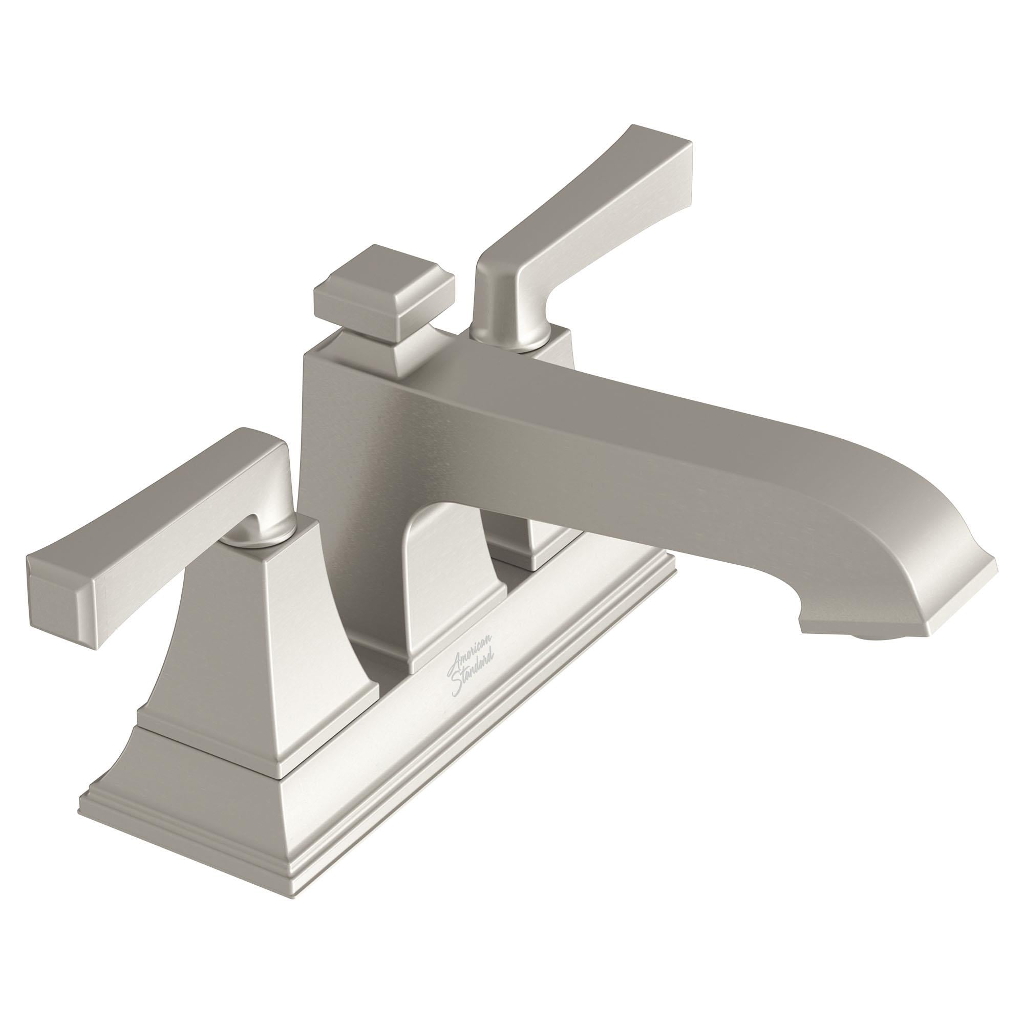 American Standard 7455207.295 Town Square S Brushed Nickel 4-in centerset 2-handle WaterSense Low-arc Commercial/Residential Handle Bathroom Sink Faucet