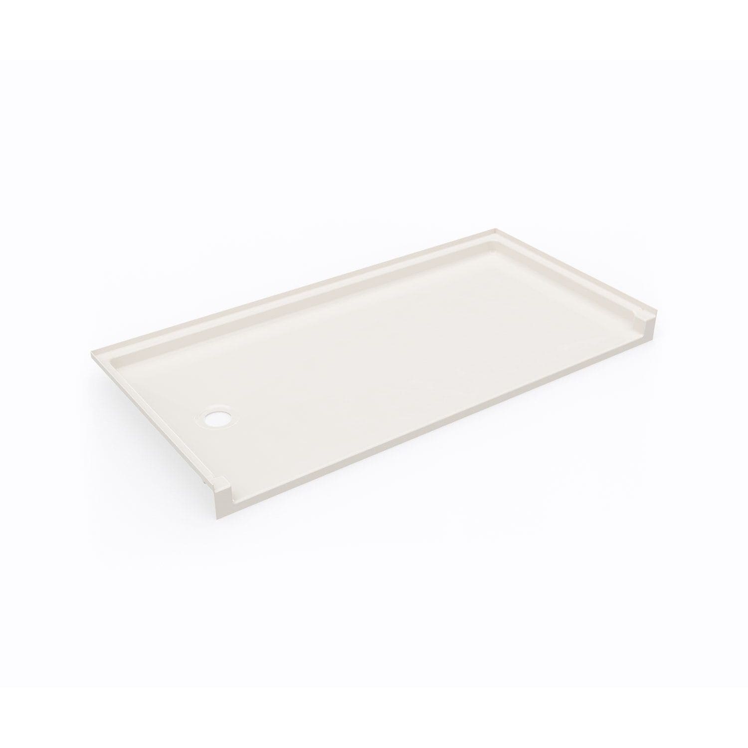 SWAN SB03060LM.018 30-in W x 60-in L Bisque (018) Rectangle Shower Pan Base with 1.38-in H Threshold (Left Drain)