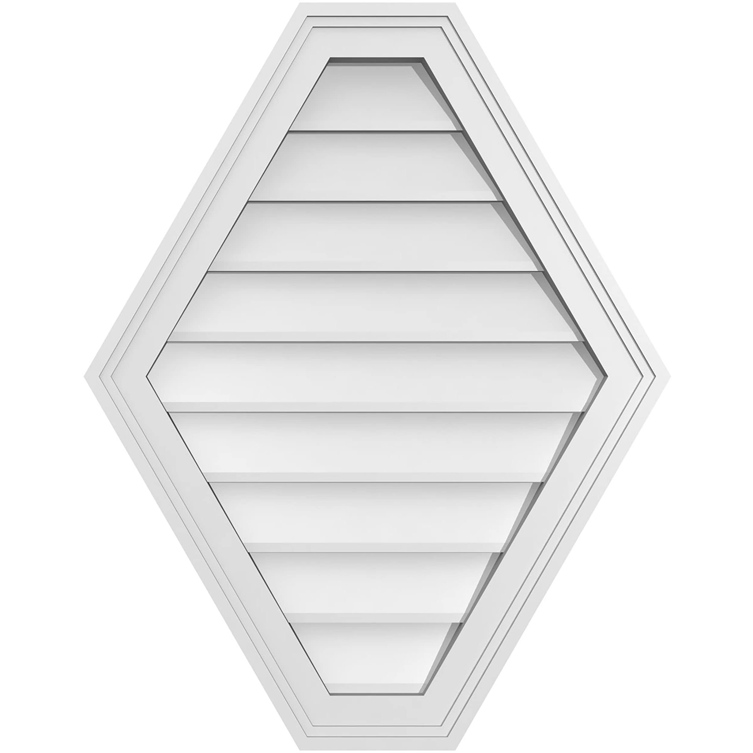 Ekena Millwork GVPHP22X2802SN 22-Inches x 28-Inches Off-white Peaked PVC Gable Louver Vent