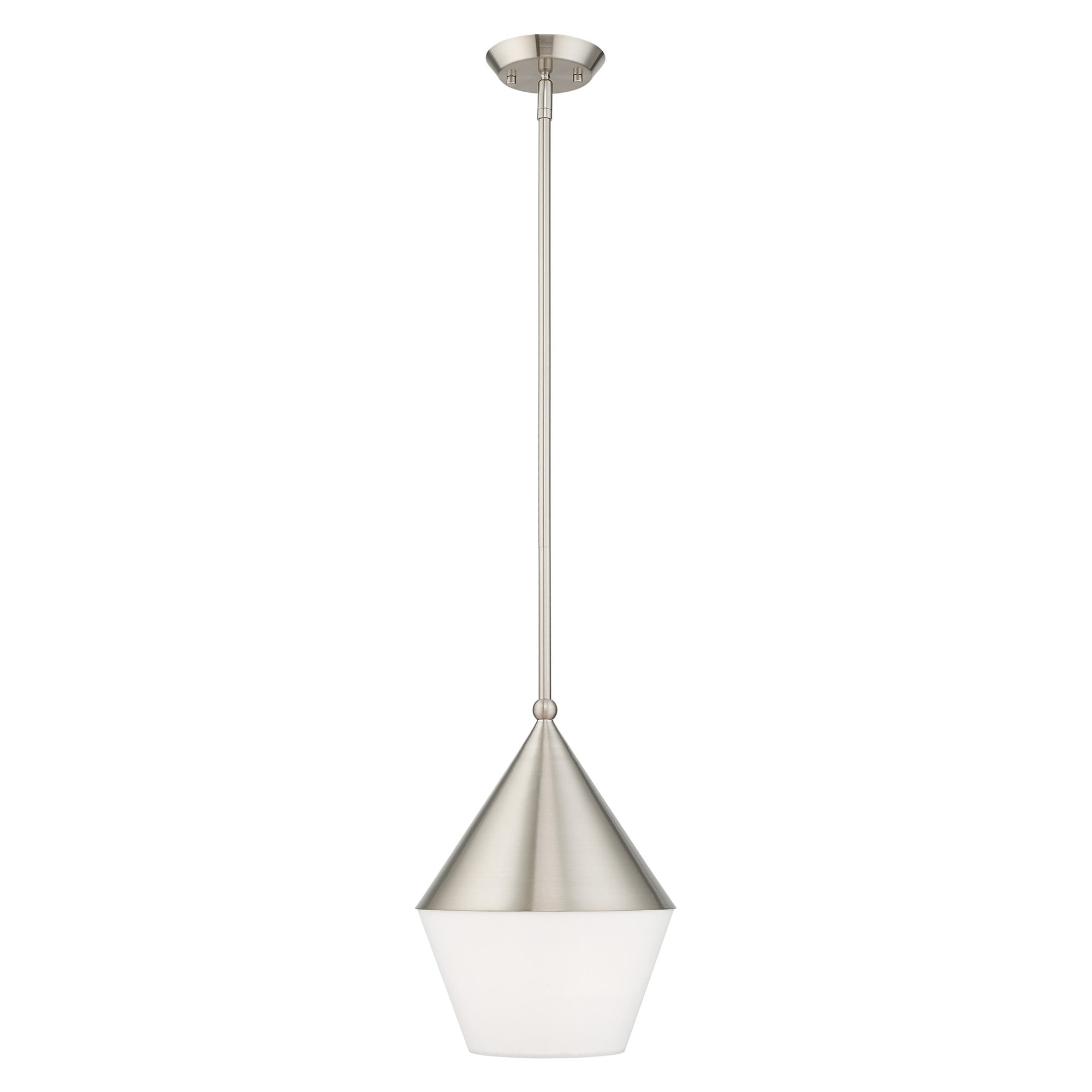Brushed Nickel Glass Mini Pendant Light for Indoor/Outdoor