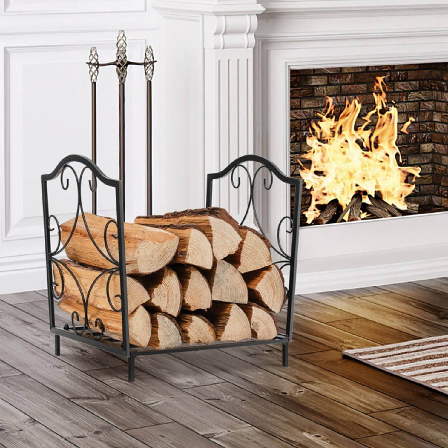 Mondawe MO-HV10307 15.5-in x 17.5-in x 12.5-in Steel Log rack