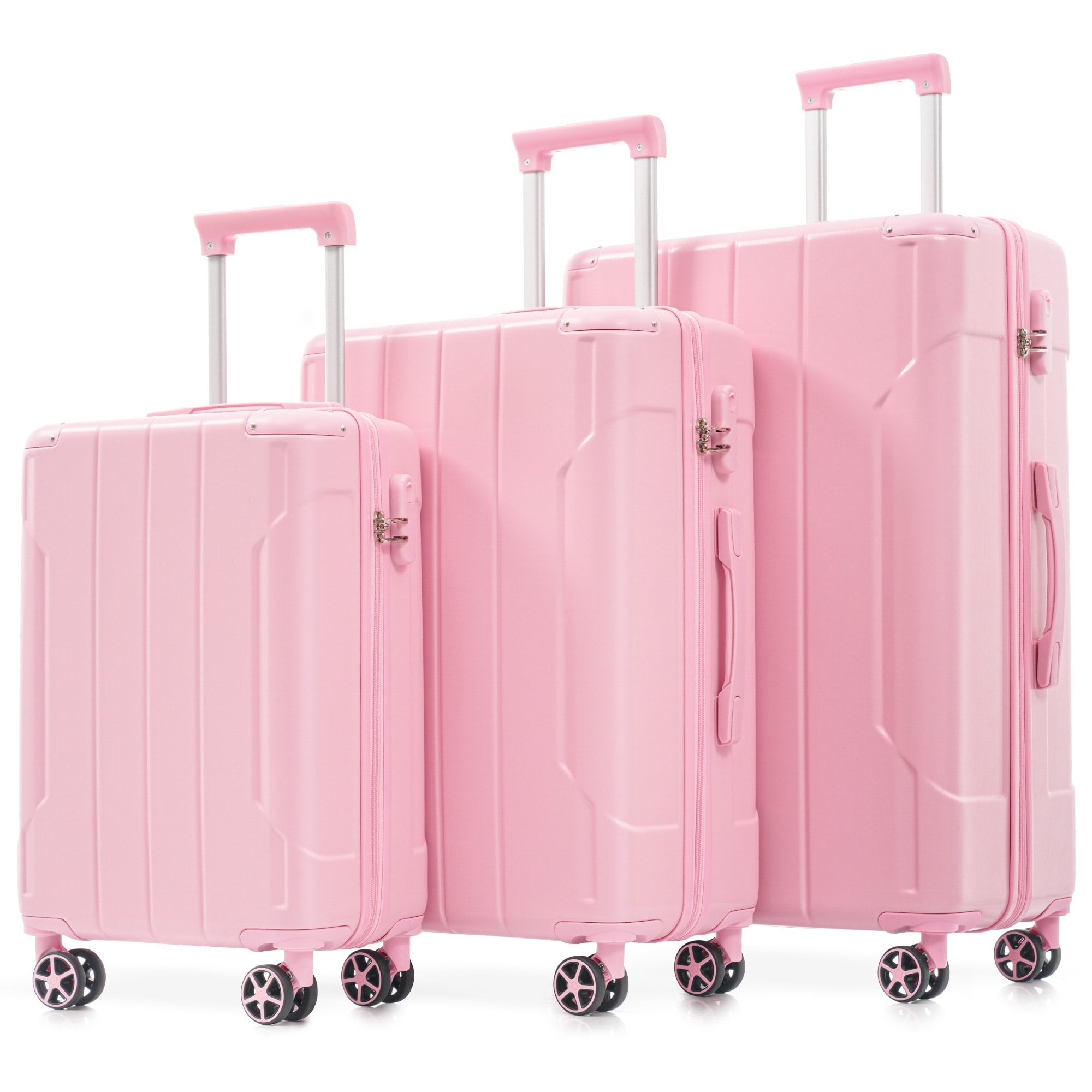 LIVACA 20 inch x 24 inch x 28 inch Pink ABS Hard Shell Luggage