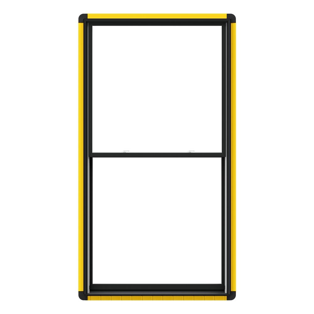 Pella 1000012846 Lifestyle Steady Set 35-1/2-in x 59-1/2-in Black White Wood New construction Double Hung Window Low-E argon Double Pane Glass