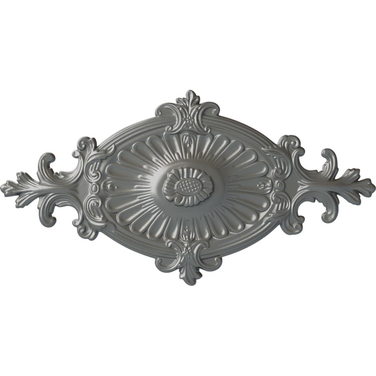Ekena Millwork CM23RO1SLS Quentin 12.25-in W x 23.5-in L Painted Silver Polyurethane Whole Ceiling Medallion