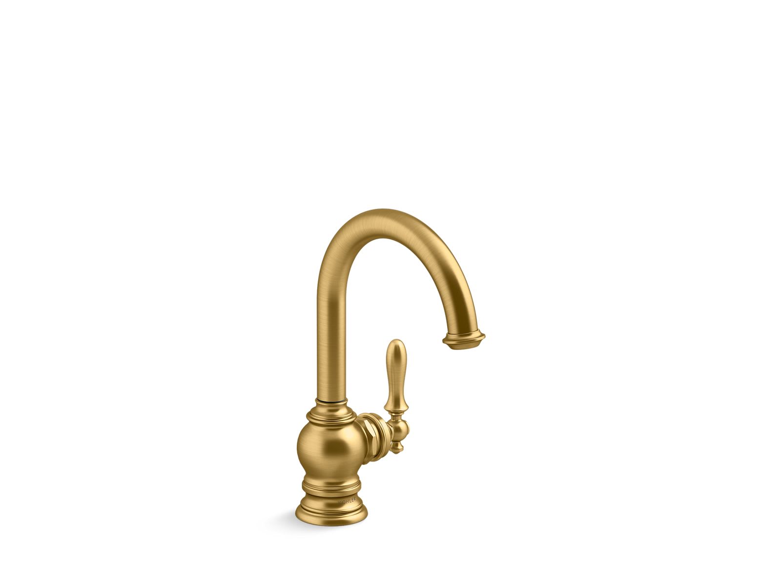 KOHLER 24074-2MB Artifacts 1.5 GPM Deck Mount Beverage Faucet in Vibrant Brushed Moderne Brass with Lever Handle