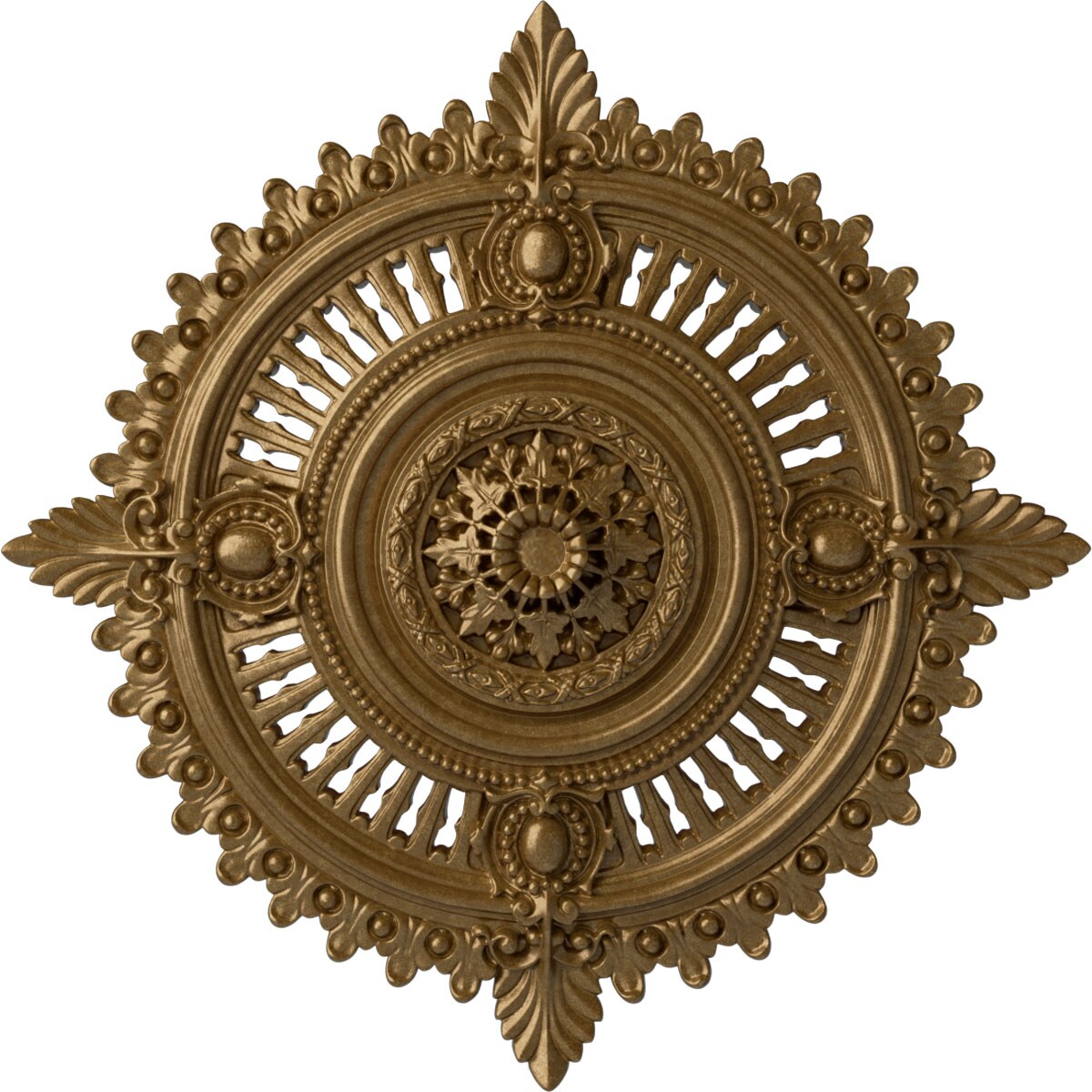 Ekena Millwork CM29HYPAS Haylynn 29.125-in W x 29.125-in L Painted Pale Gold Polyurethane Whole Ceiling Medallion
