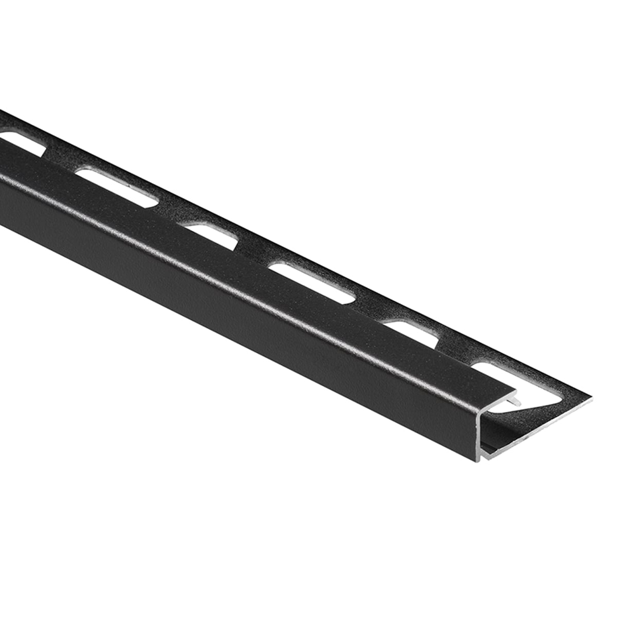 Schluter Systems Q80MGS Quadec 0.313-in W x 98.5-in L Matte black textured color-coated aluminum Aluminum Square edge Tile Edge Trim