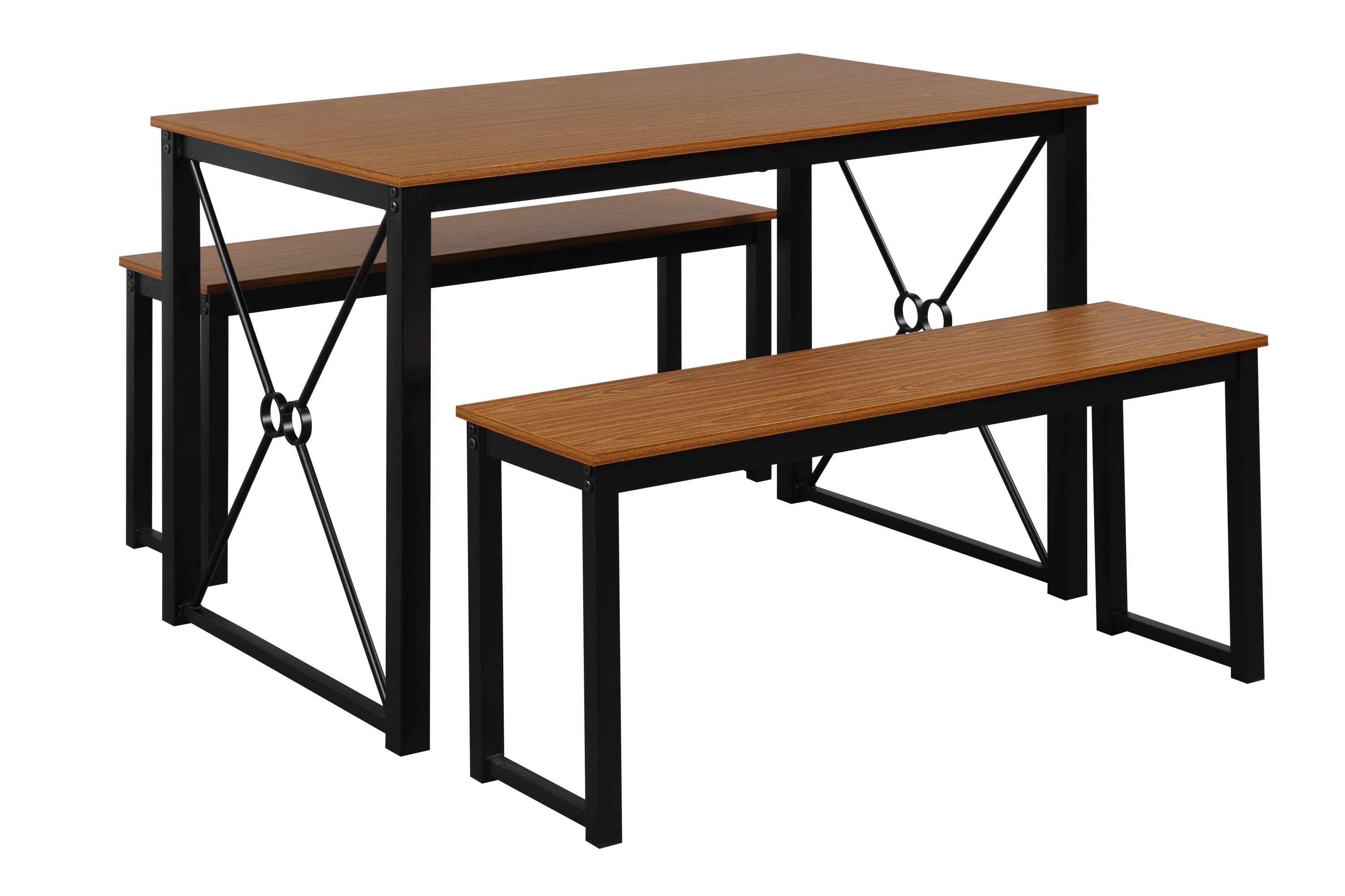 CASAINC IC-W42721325 Black Contemporary/Modern Dining Table, Mdf with Metal Base 43-in L x 30-in H