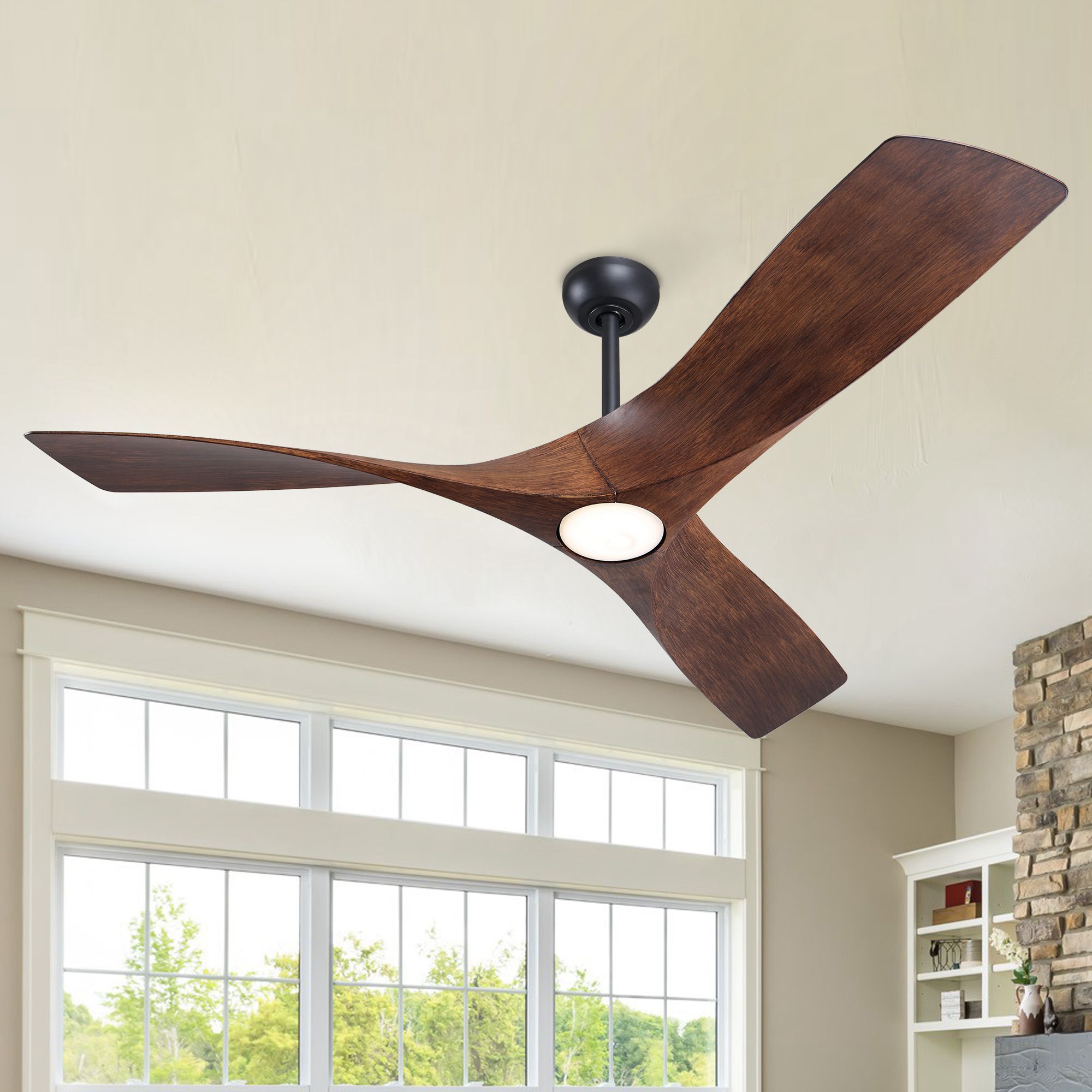 Matrix Decor MDF6262110V Fandelier 62-in Oil Rubbed Bronze Integrated LED Indoor Ceiling Fan with Light and Remote (3-Blade)