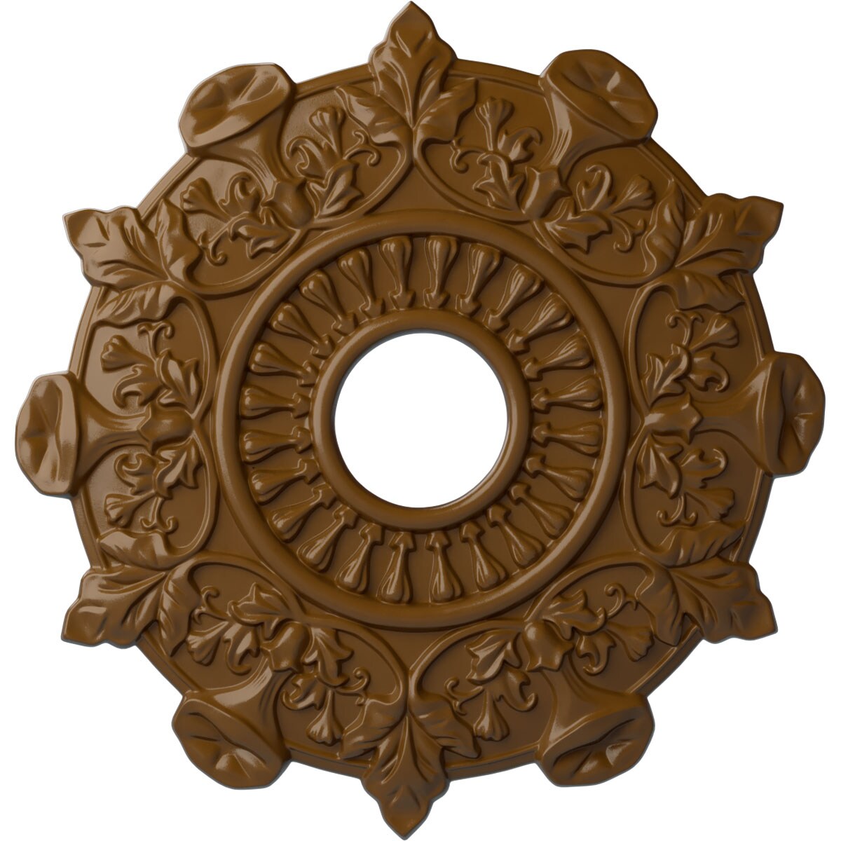 Ekena Millwork CM17PRSTF Preston 17.5-in W x 17.5-in L Painted Smokey Topaz Polyurethane Whole Ceiling Medallion