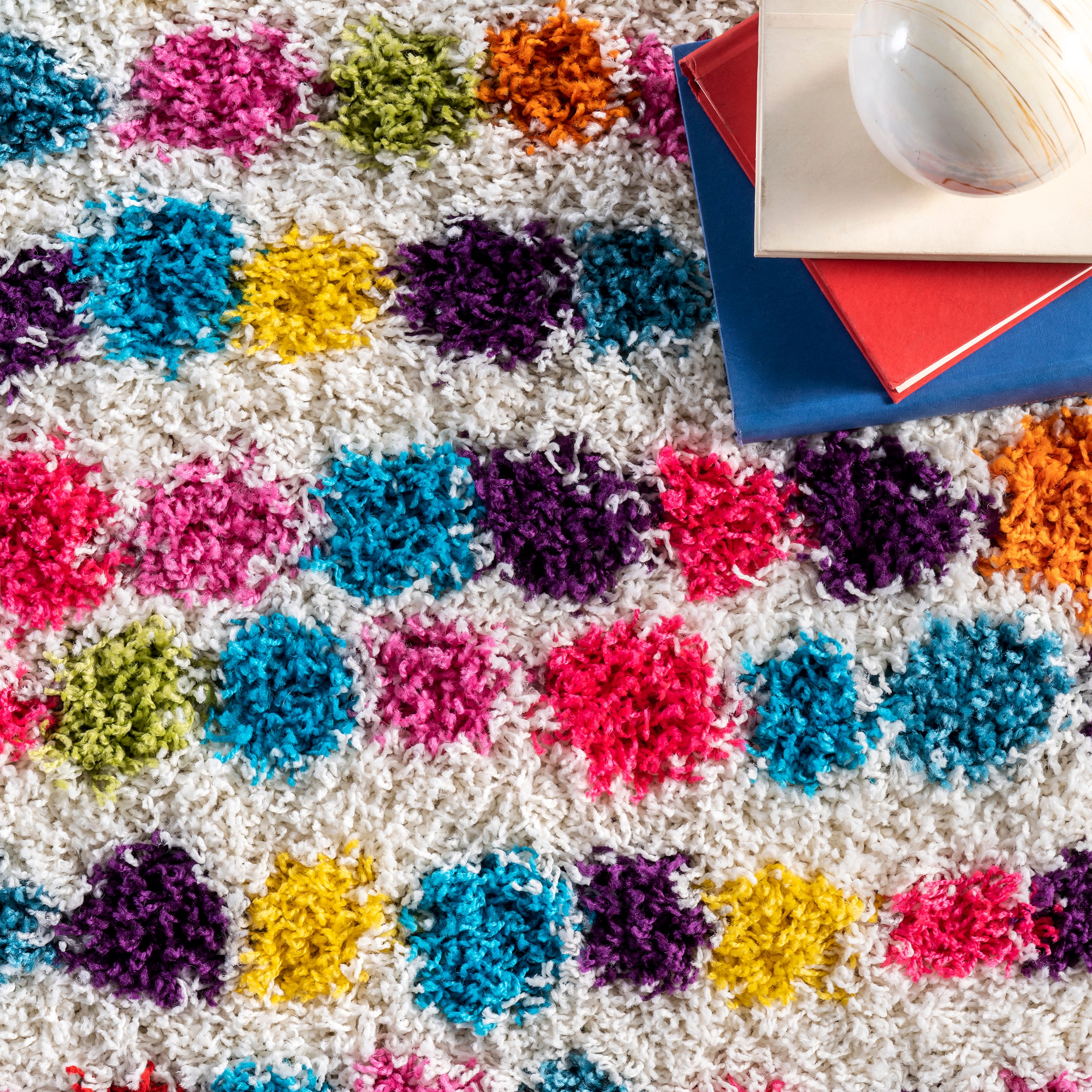 Radiance Handmade Multicolor Stripe Shag Rug 5' x 8'