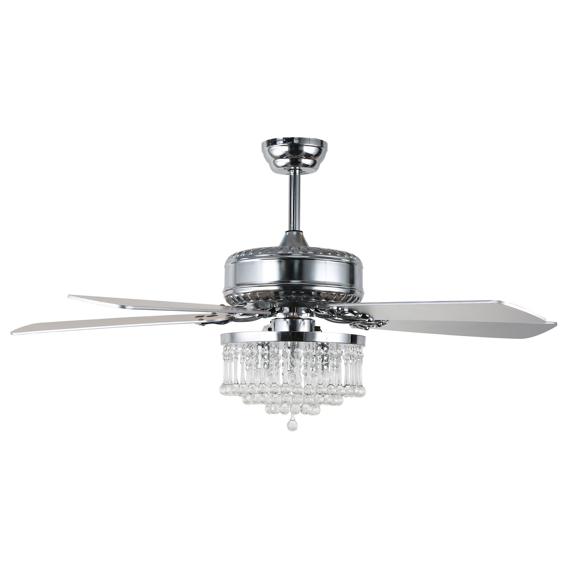 silver ceiling fan with crystals