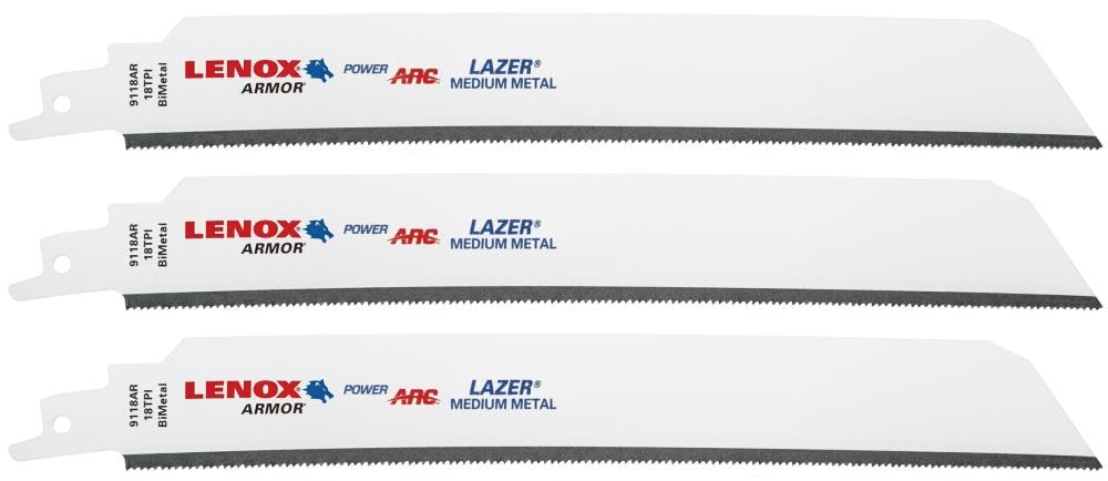 5 PACK LENOX Gold Power ARC 9” 8TPI Reciprocating Saw Blade Curved Thick Metal 