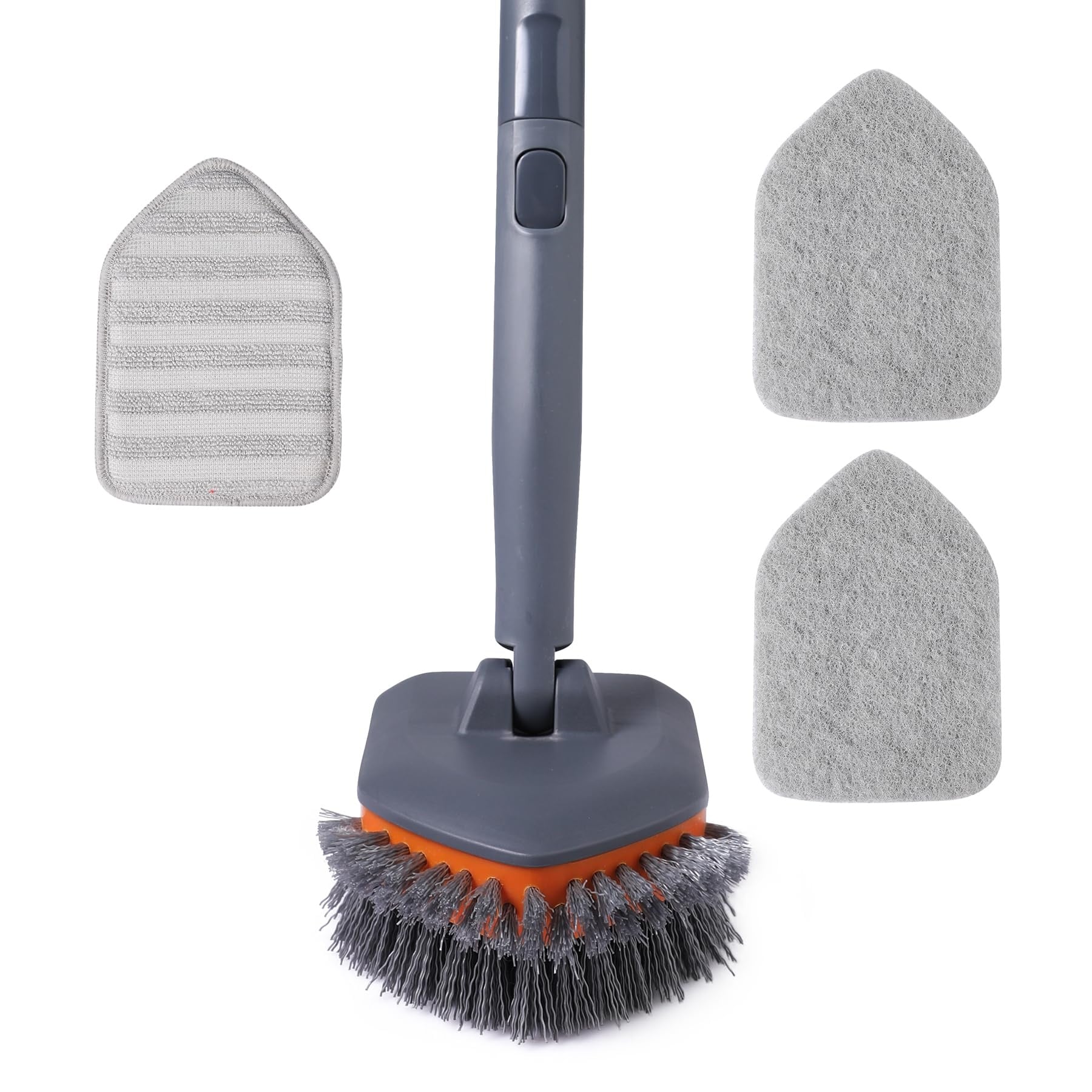 Yichuhaoxi Tub Tile Scrubber Brush Set 3 in 1 Multifunctional Cleaning Pads 56 Inch Extendable Handle for Bathroom Kitchen Toilet Wall Sink Mirror No