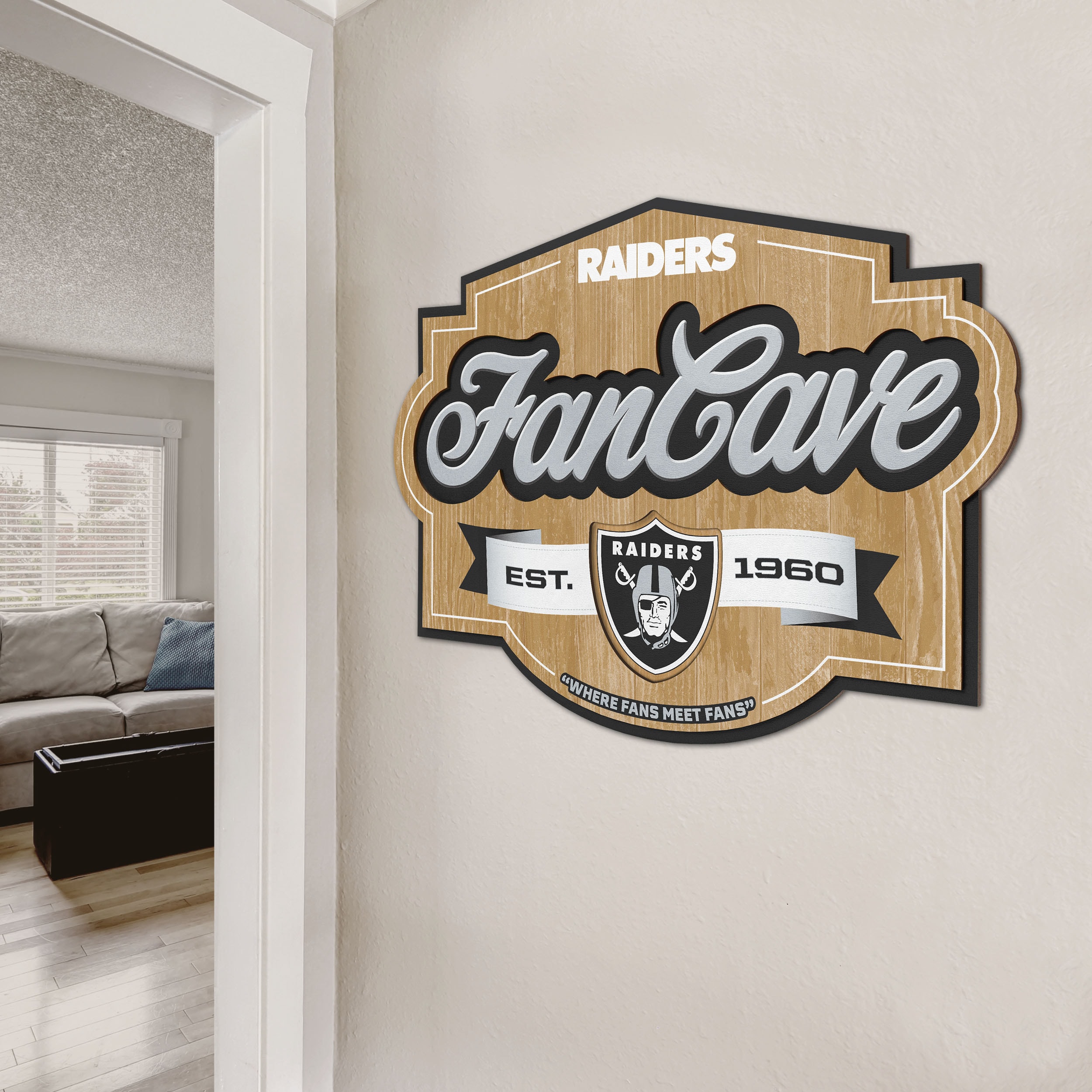 Las Vegas Raiders LED Round Wall Sign