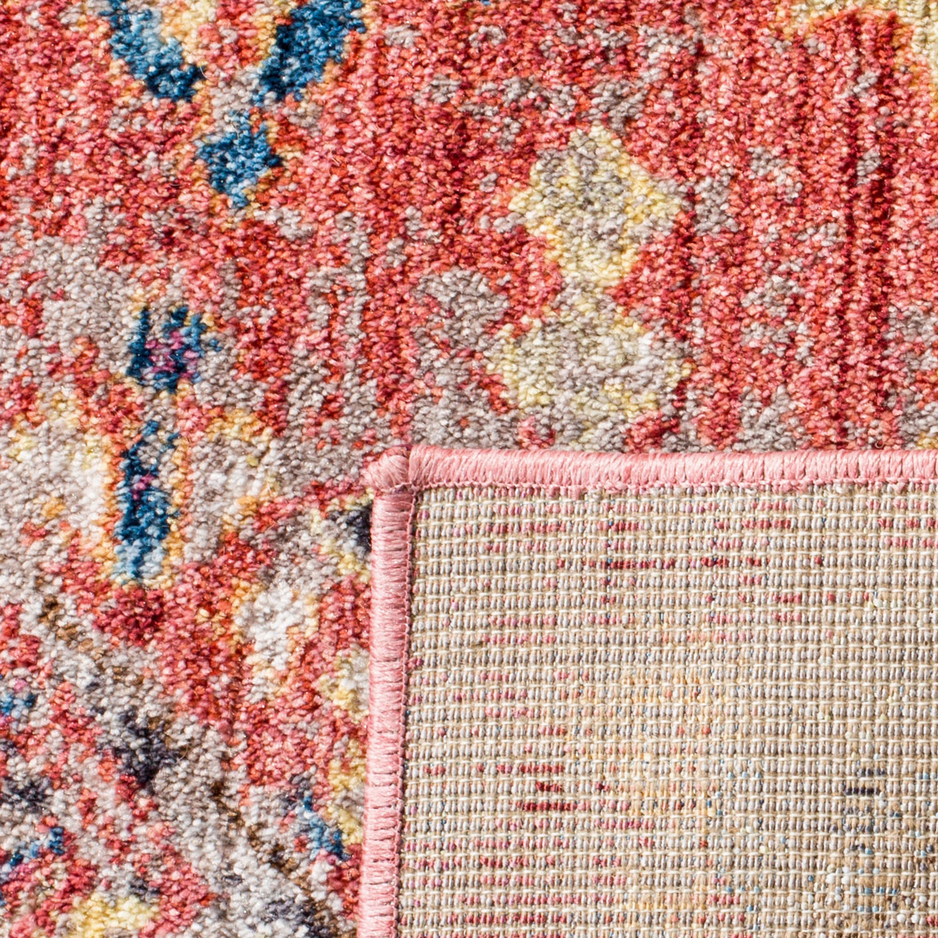 Bristol Rose and Multicolor Wool Blend Runner Rug 2'3" x 8'
