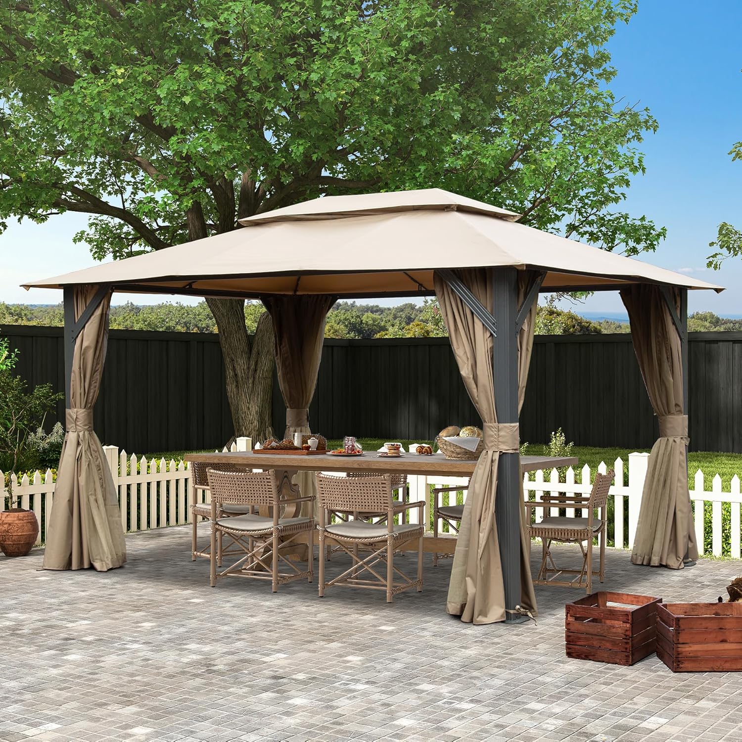 LOVMOR SF-W-W1859P425842 Wood-Resin-Gazebos - View #3
