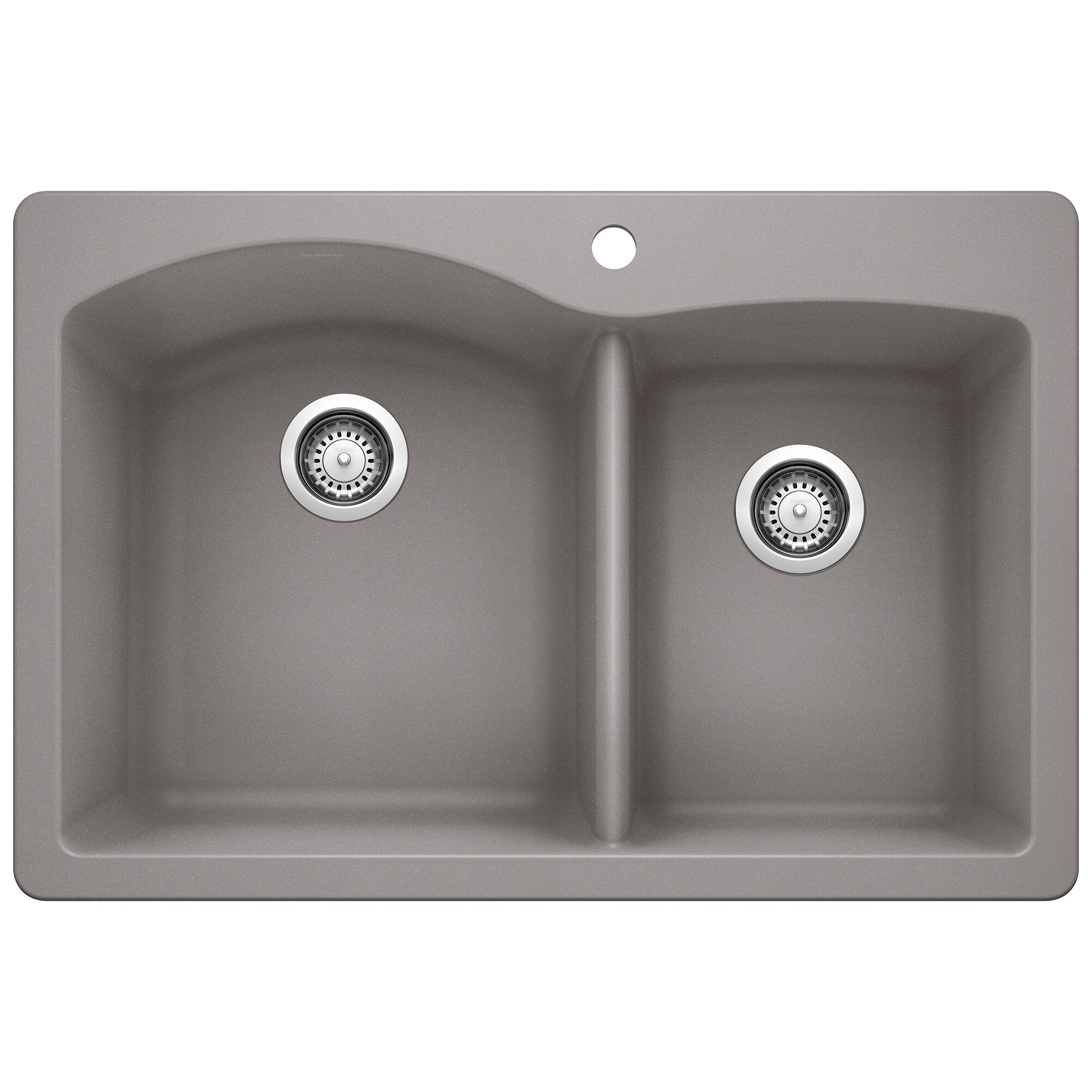 BLANCO 440214 Diamond Silgranit Drop-in 33.0-in x 22-in Granite Double offset bowl 1-Hole Kitchen Sink