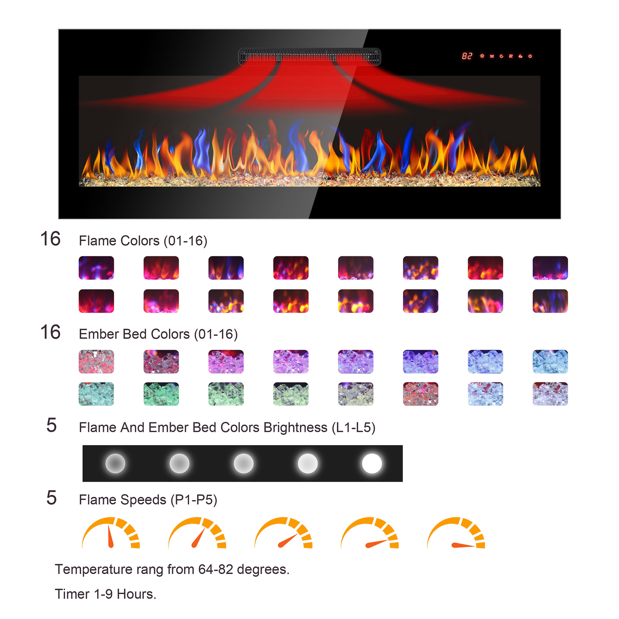SINOFURN SYC070024BK Electric-Fireplaces - View #6