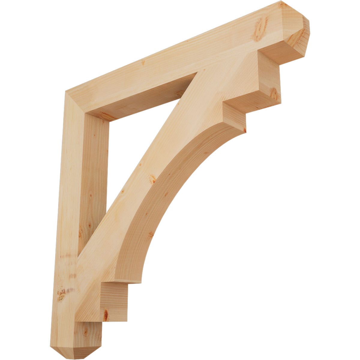 Ekena Millwork BKT06X48X48MRC04SDF Merced craftsman smooth 5-1/2-in x 48-in x 48-in Douglas fir Brown Wood Standard bracket