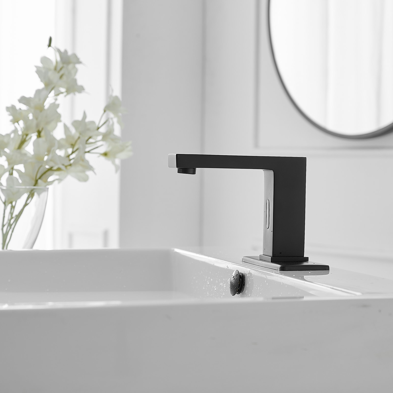 BWE A-918108 Touchless Sensor Sink Faucet Matte Black Touchless Single ...