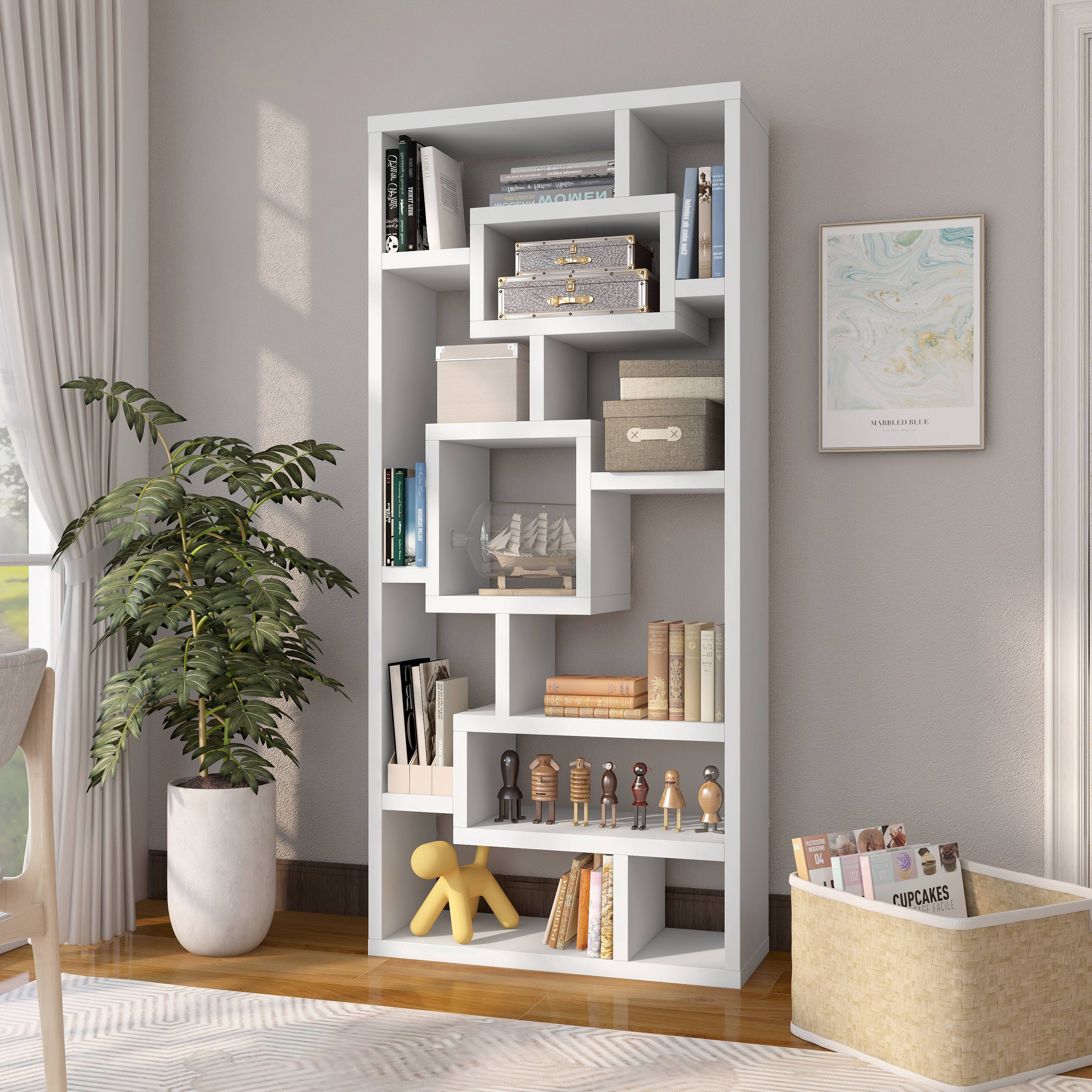 Furniture of America 26001WH Celine White Wood 11 -Shelf Bookcase ( 32-Inches W x 71-Inches H x 12-Inches D ) Finished