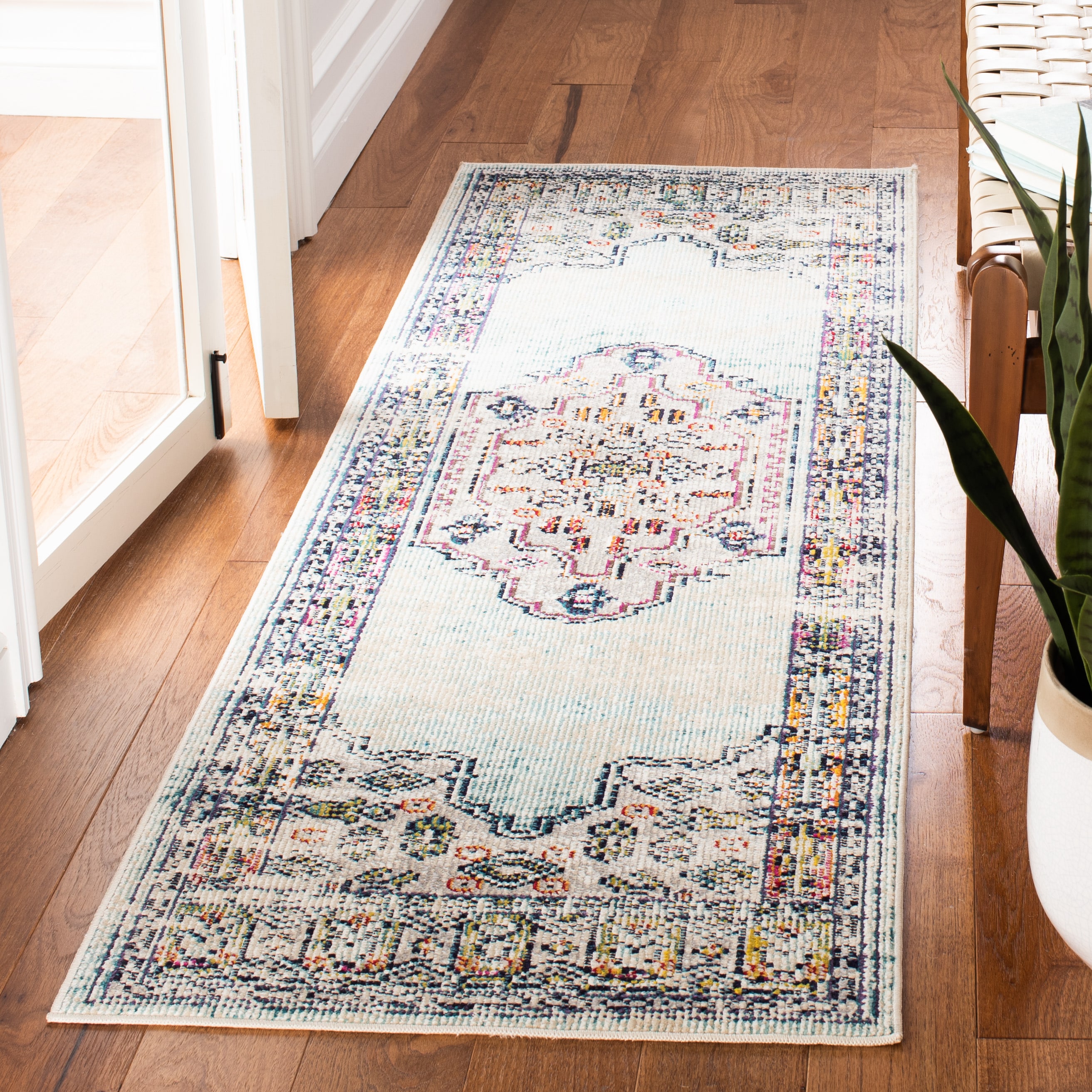 Crystal 526M Blue/Grey 2 x 7 Rectangular Runner rug