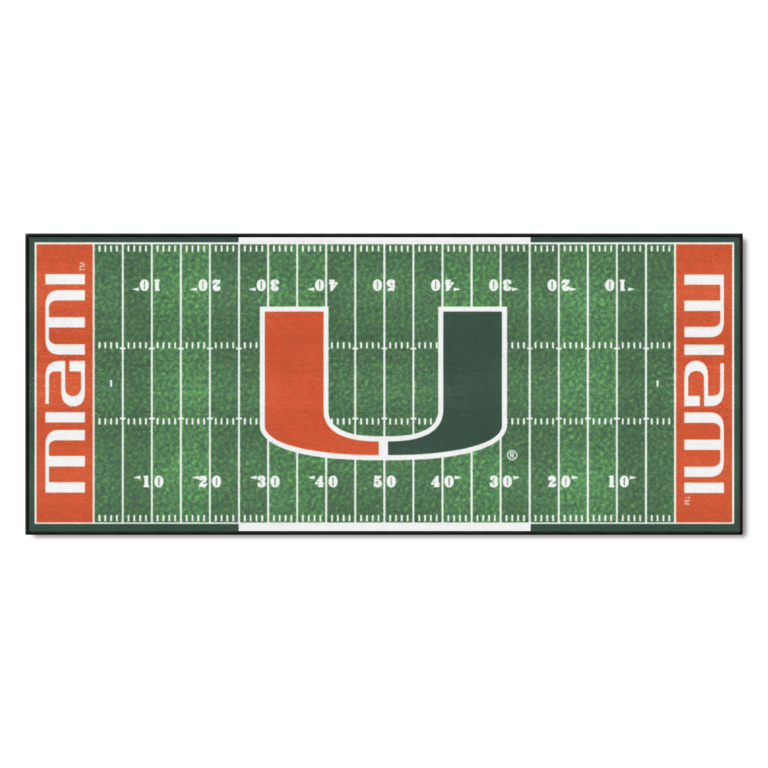FANMATS 7527 NCAA Field Runner 2 x 6 (ft) Tufted Nylon Green Rectangular Indoor Runner rug