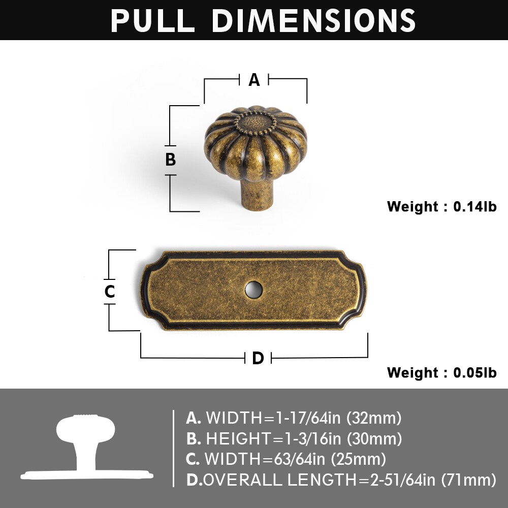 Miaokesen 7817GT-DK-23293-6 Cabinet-Knobs - View #2
