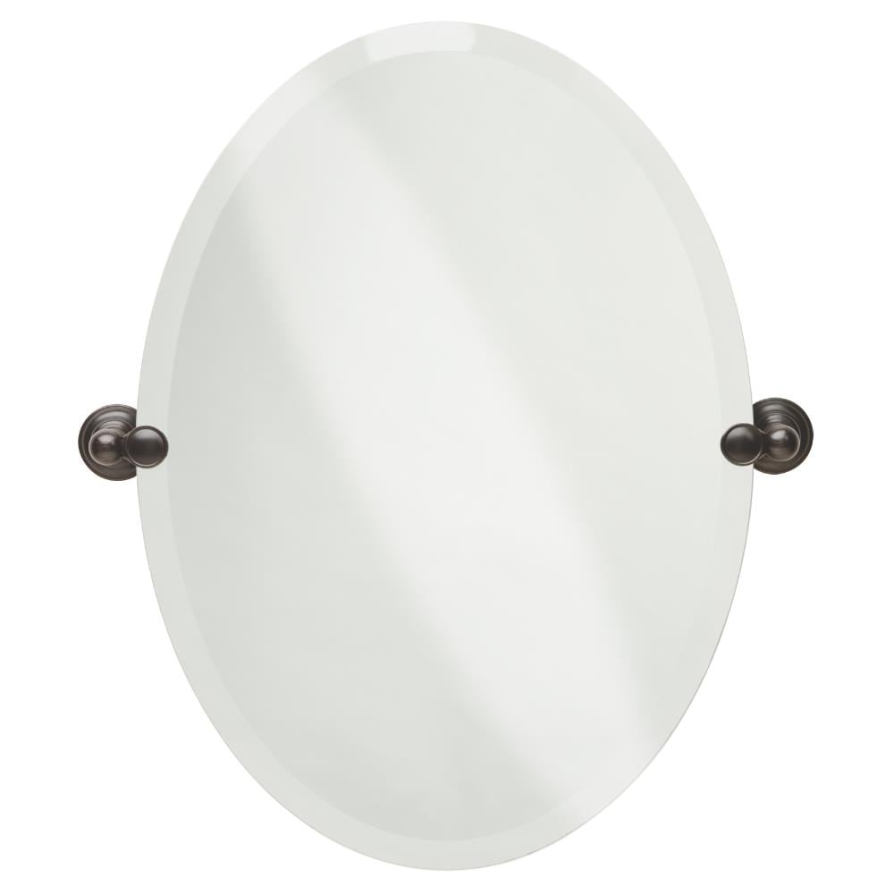 Bathroom Mirrors Department At, Frameless Oval Mirror Mounting Hardware