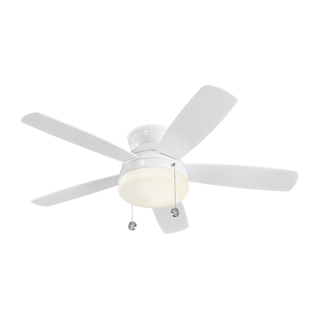 Monte Carlo Traverse 52 In White Led Indoor Flush Mount Ceiling Fan With Light 5 Blade The Fans Department At Com - 52 Monte Carlo Traverse White Led Hugger Ceiling Fan