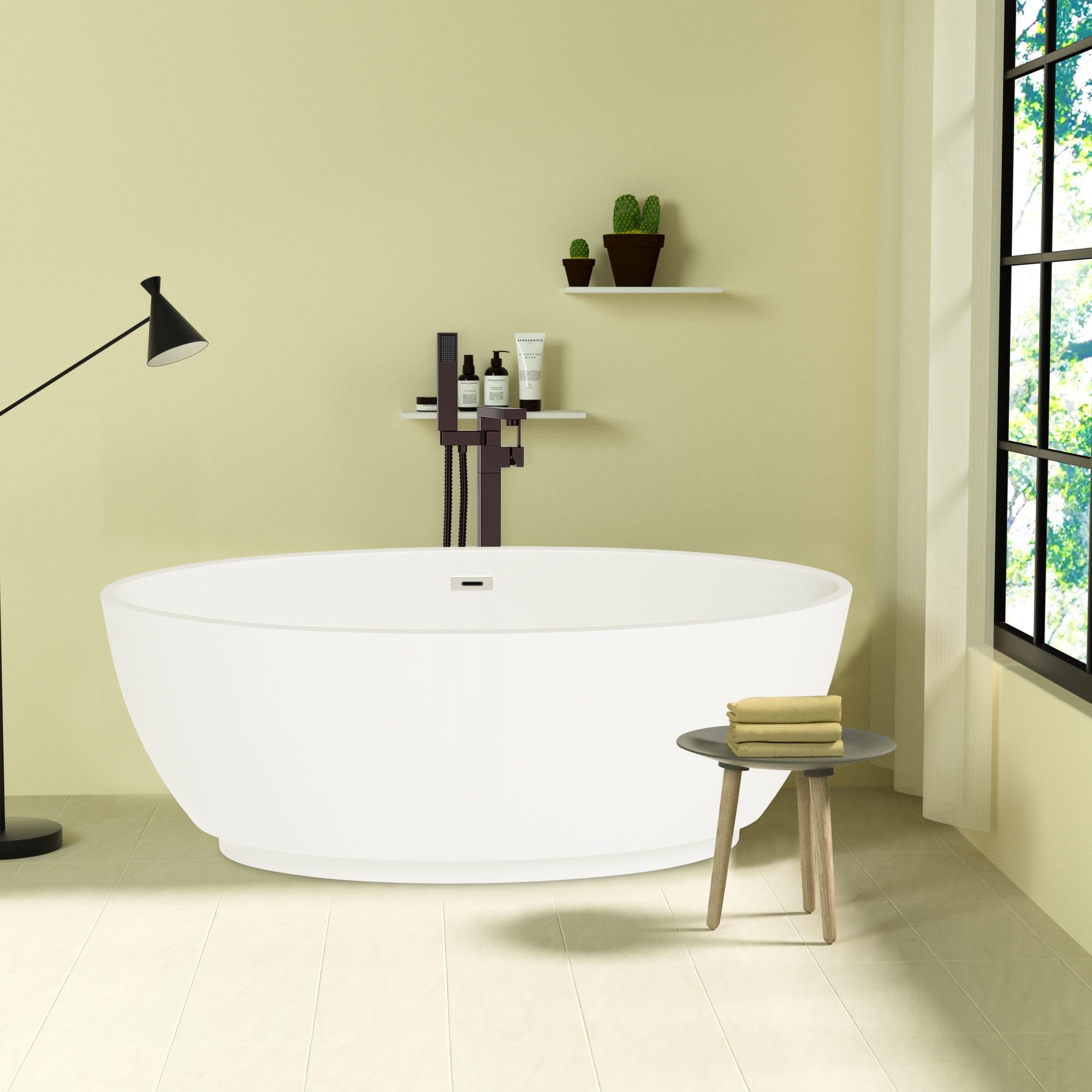 Oil Rubbed Bronze Freestanding Bathtub Faucet with Hand Shower